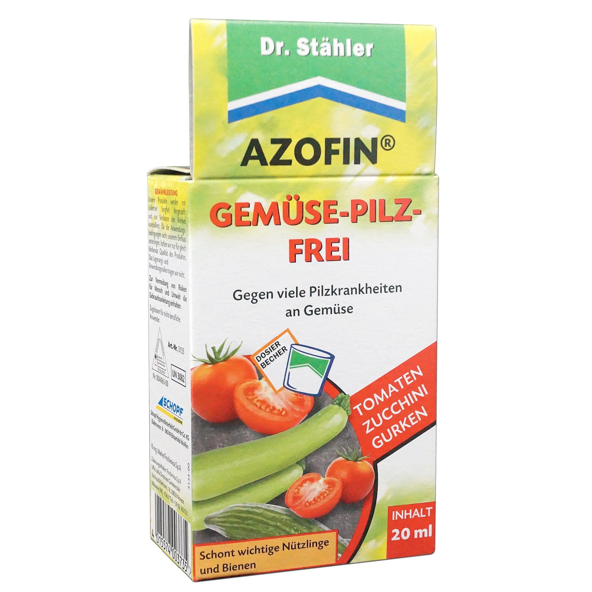 Dr. Stähler Pflanzen-Pilzfrei Azofin® Gemüse-Pilz-Frei, Pflanzenschutzmittel, Hobbygärtner geeignet, 200 ml, gegen Pilzkrankheiten von Gemüsepflanzen, Langanhaltende Wirkung