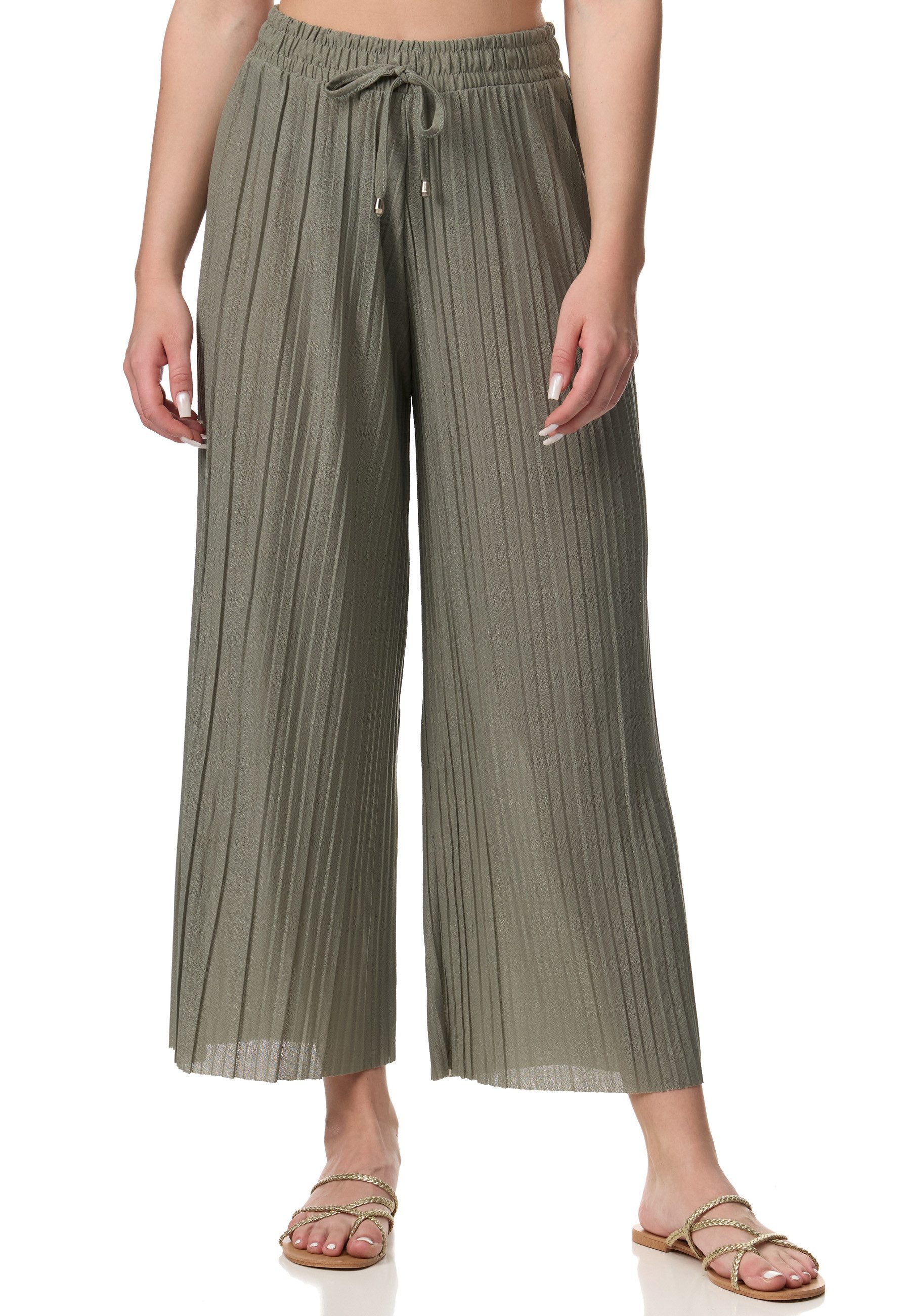Sporthose Worldclassca Stoffhose Plissierte Sommer Hose weitem Bein Faltenhose