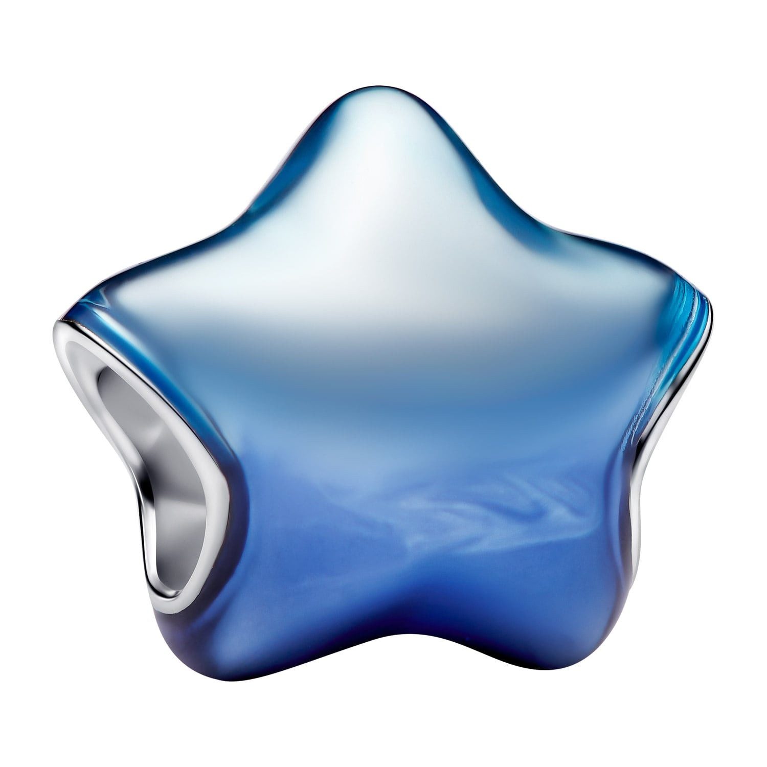 Pandora Bead Silber Charm Blauer Stern