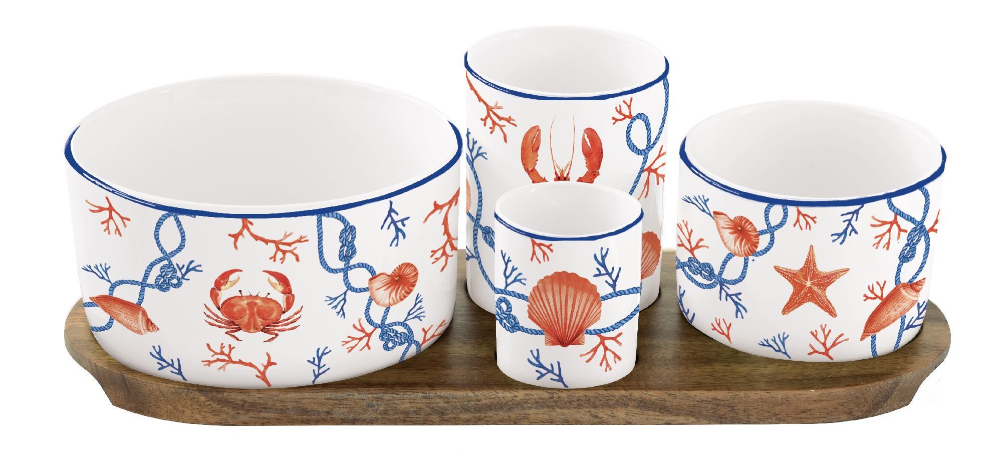 Mud Pie Kirschblüten-Servierschalen-Set – 2-teilig, Mit Servierlöffel – Spülmaschinenfest