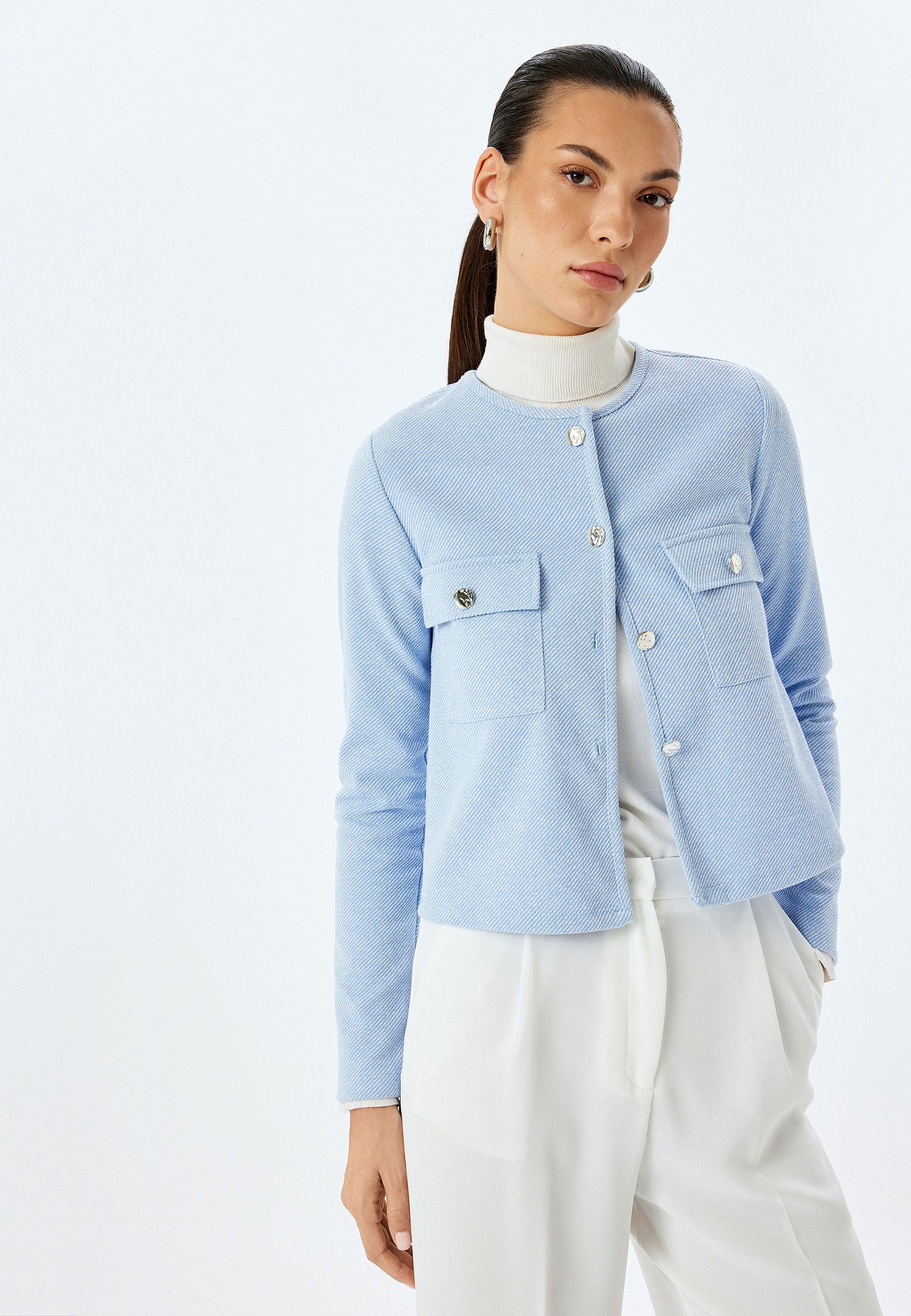 Koton Jerseyblazer Rundhalsausschnitt Bomber Jerseyblazer günstig online kaufen