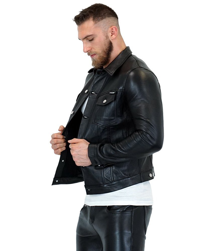 Lederjacke Bockle® STRETCH Jeans Jacket Button günstig online kaufen