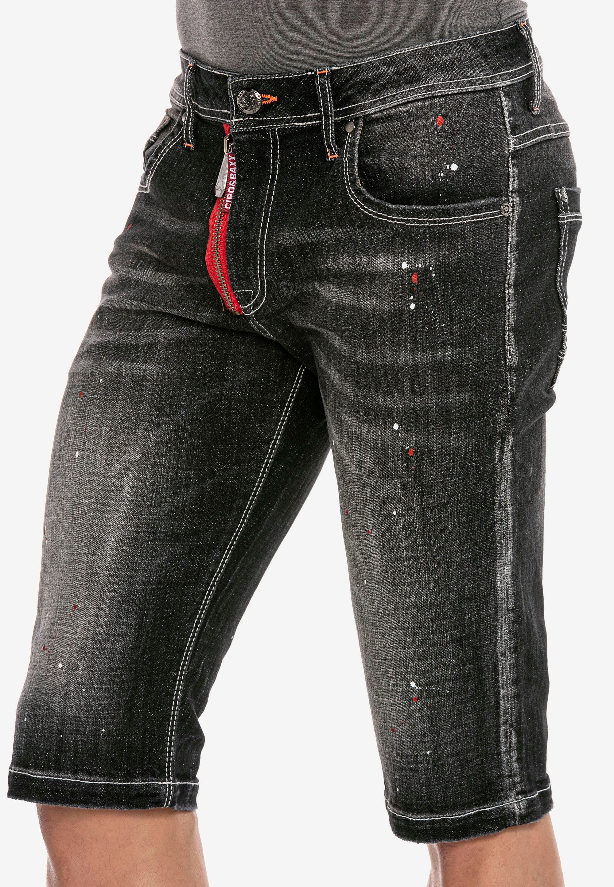 Cipo & Farbklecksen Shorts Baxx mit trendigen