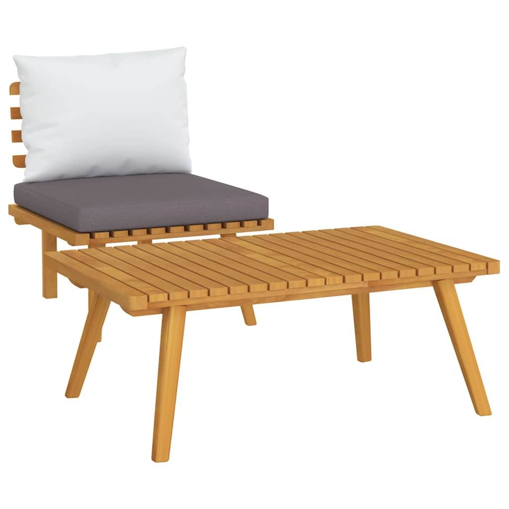 vidaXL Sofaelement 2-tlg. Garten-Lounge-Set mit Kissen Massivholz (1 St)