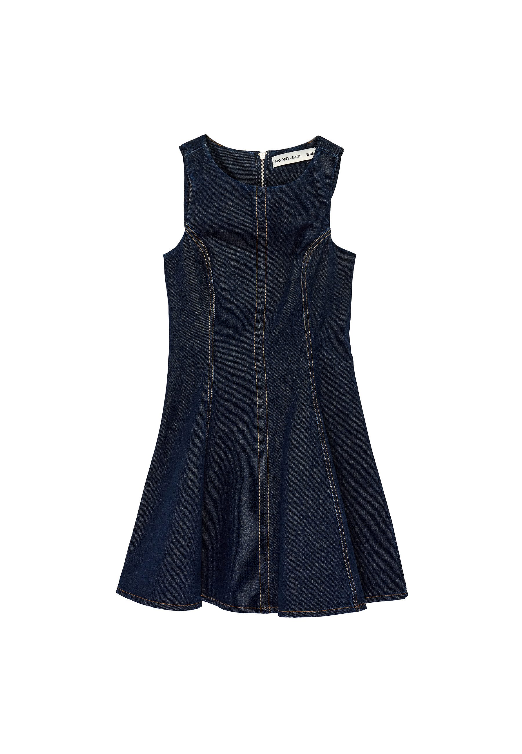 Koton Badekleid Ohne Detail Rundhalsausschnitt Jeanskleid
