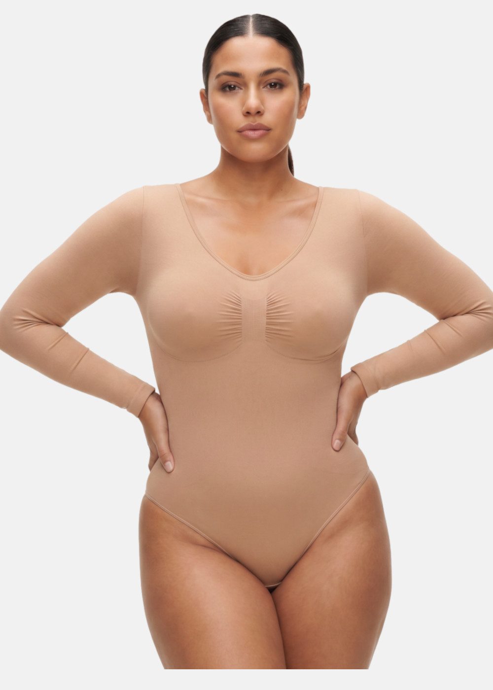 Miederbody Figurformender Body mit String Shapewear Bodysuit Longsleeve