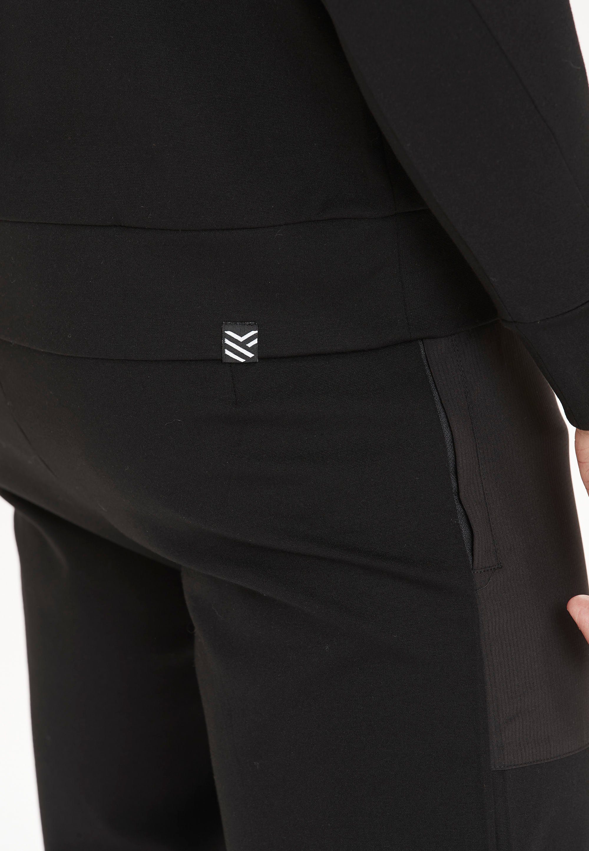 Reißverschlusstasche schwarz Virtus Sweatshirt praktischer Bisosco mit