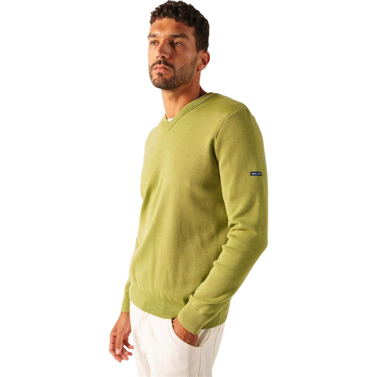Saint James Wollpullover 6637/2210 Pullover Cuirassé mit V-Ausschnitt aus reiner Schurwolle