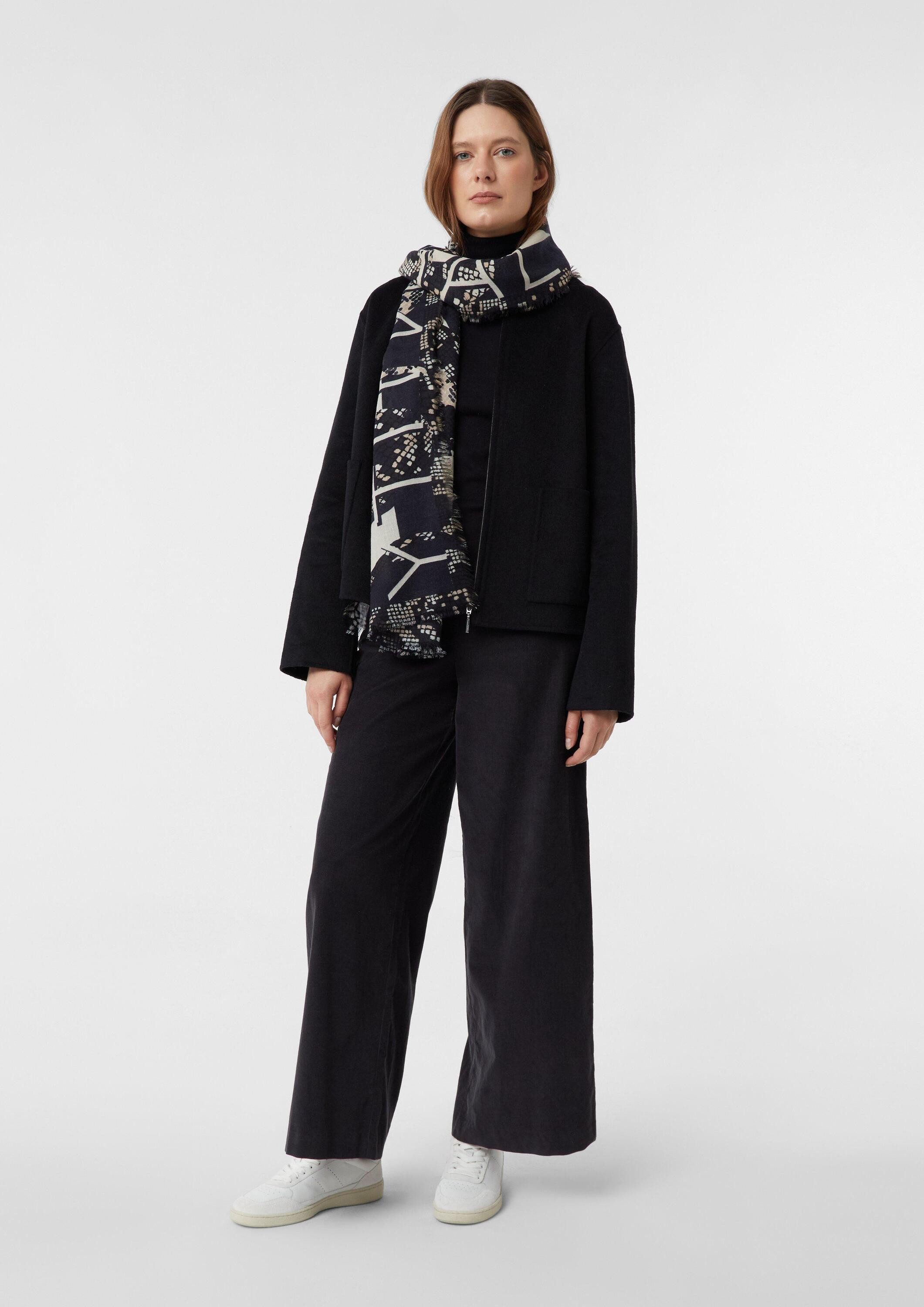 comma Schal Tuch, Wollmix-Schal mit Animal-Print