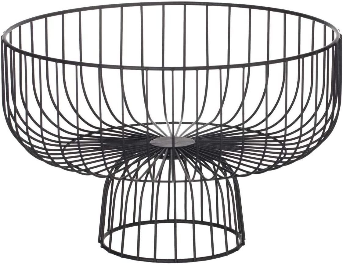 Secret de Gourmet Obstschale Obstkorb mit Boden, Metall, 28 cm, schwarz, (einzeln)