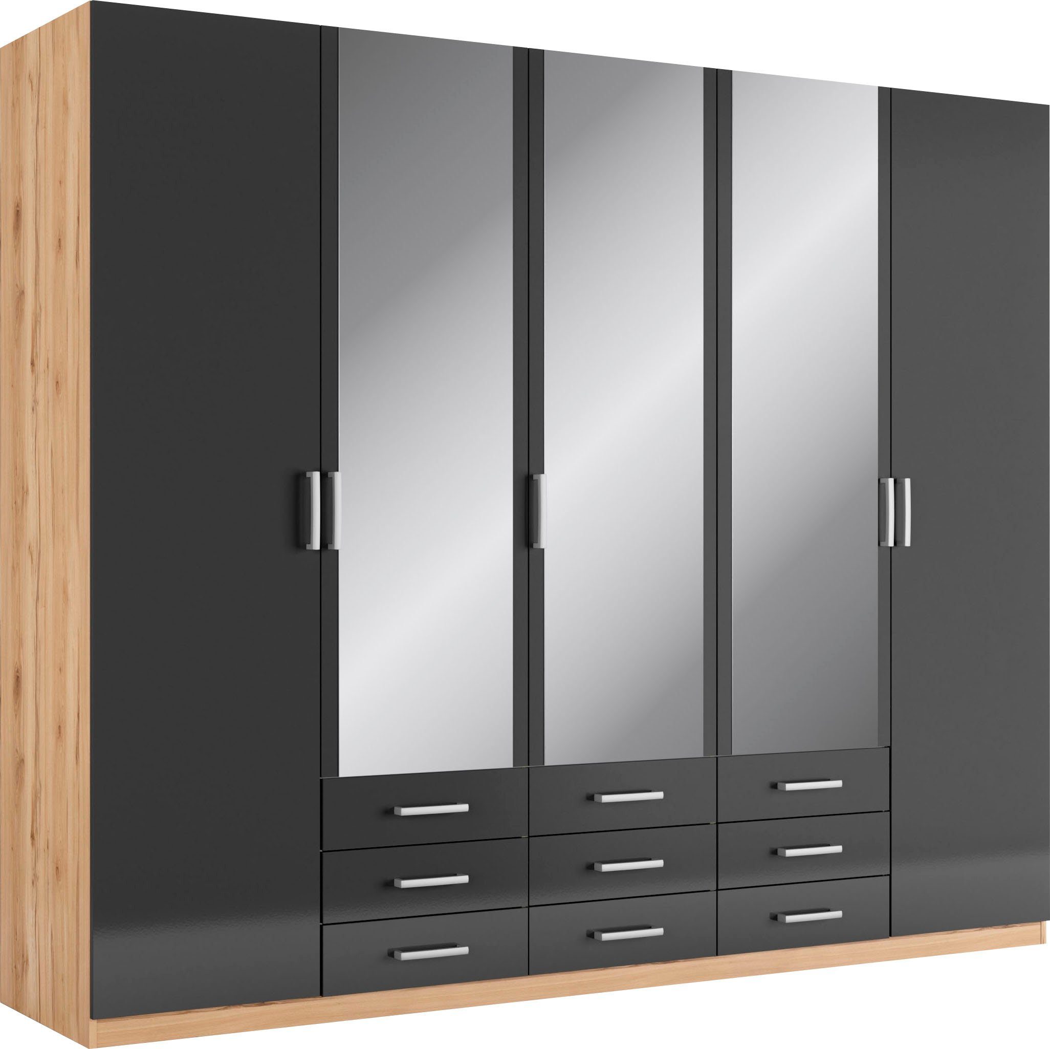 priess Kleiderschrank Amsterdam, viel Stauraum durch viele Schubkästen mit oder ohne LED-Beleuchtung