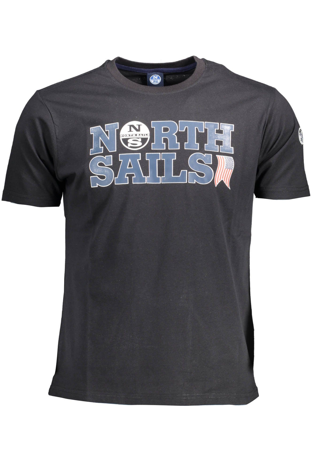 North T-Shirt kurzarm (0999) Herren Sails mit Rundhalsshirt schwarz Rundhalsausschnitt, Sweatshirt Sails North