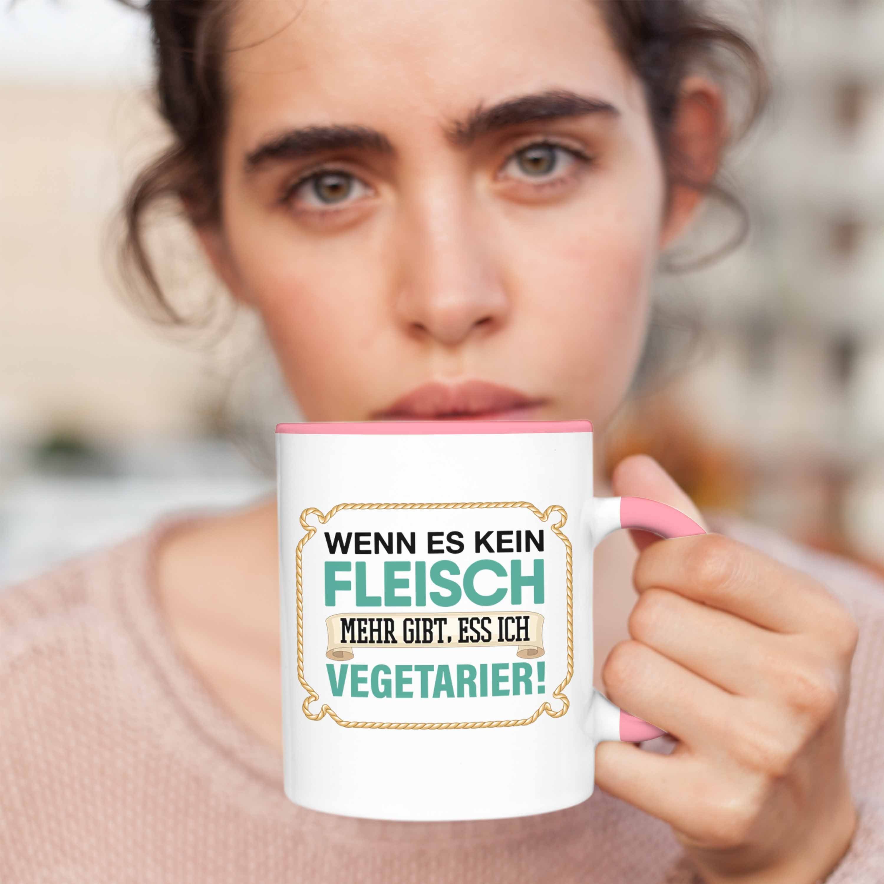Vegetarier Trendation Fleisc Kein Geschenk Tasse Tasse Rosa Wenn Anti Es