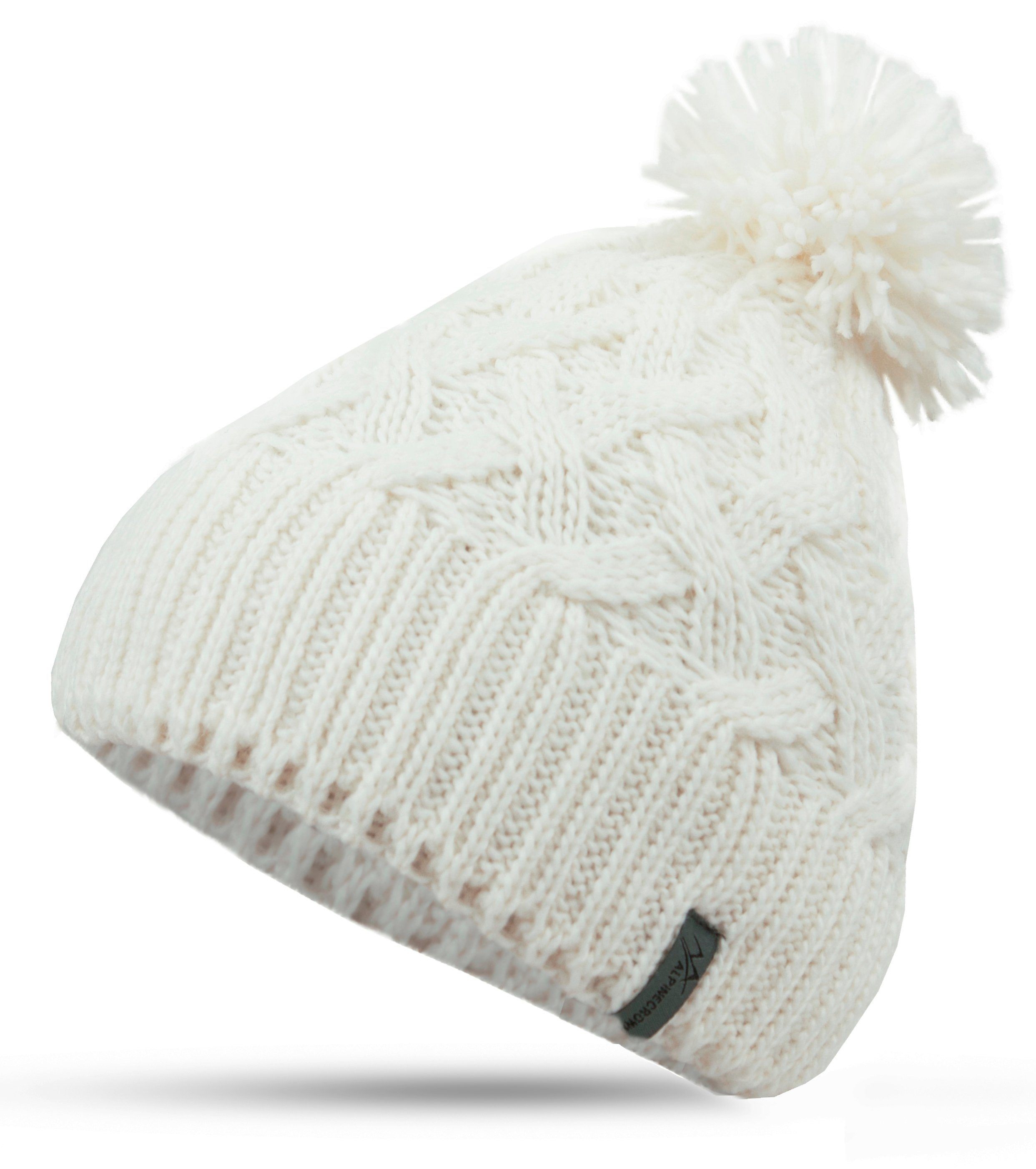 GUGGEN Mountain Bommelmütze Damen Mütze mit Bommel Bommelmütze weiß Damen M günstig online kaufen