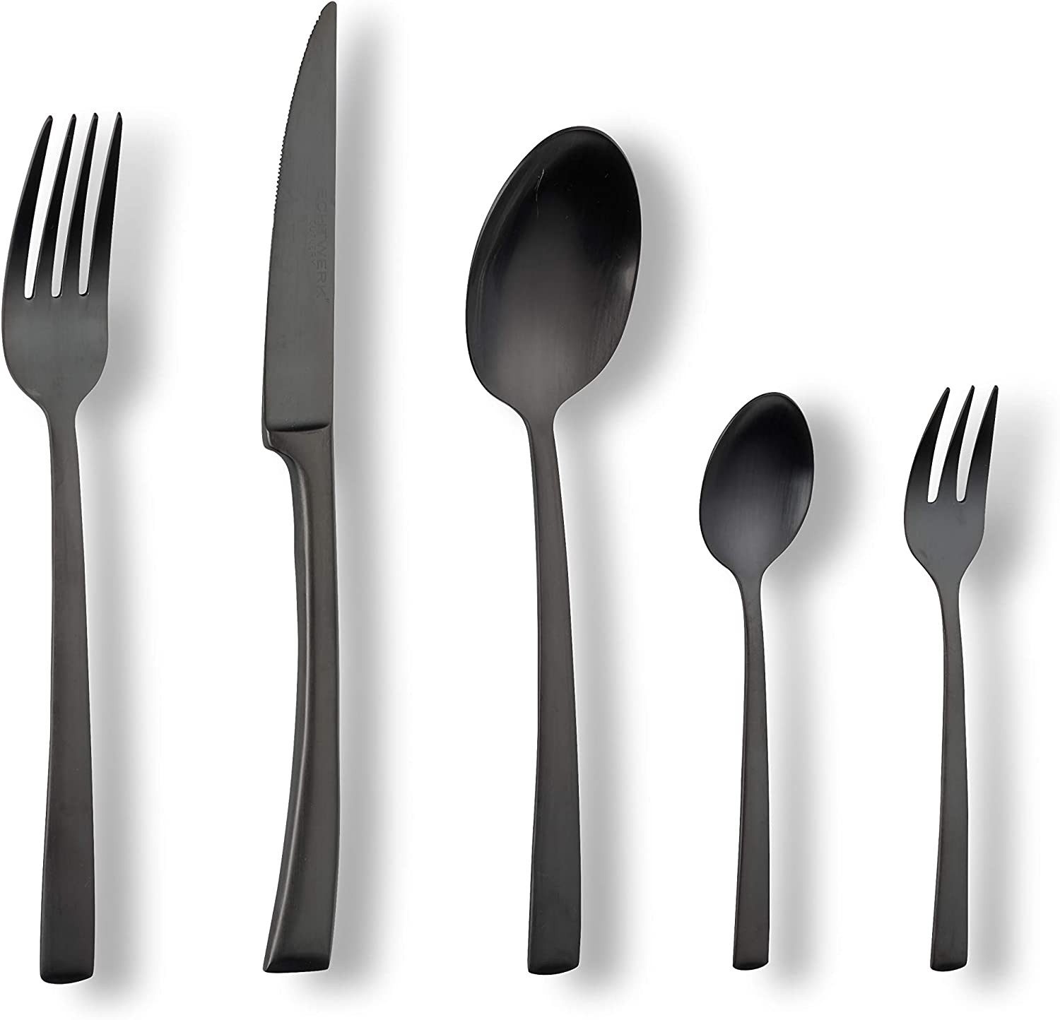 ECHTWERK Besteck-Set AVELINO 30 tlg Black Edition (30-tlg), 6 Personen, Edelstahl 18/10, Messer aus Klingenstahl, Formstabil und sehr robust
