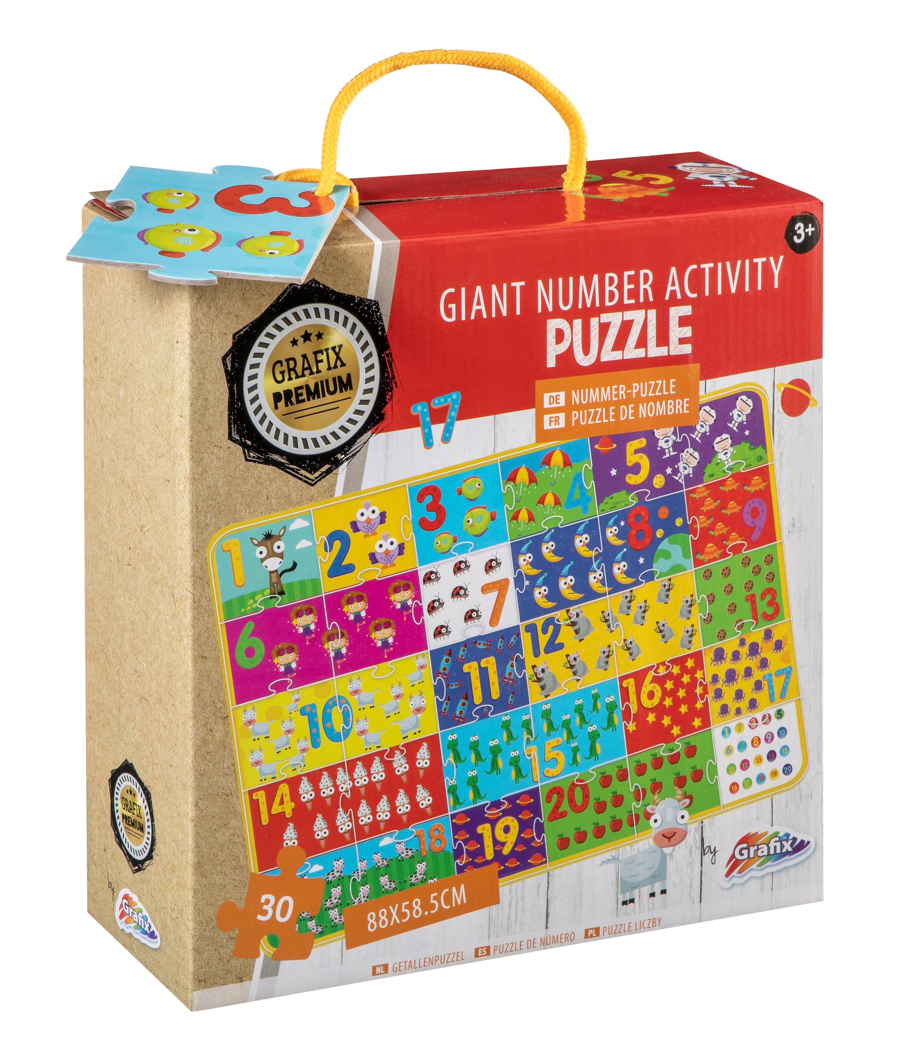 Puzzle 30 Gigantisches Zahlen-Aktivitäts-Puzzel, Puzzleteile Grafix