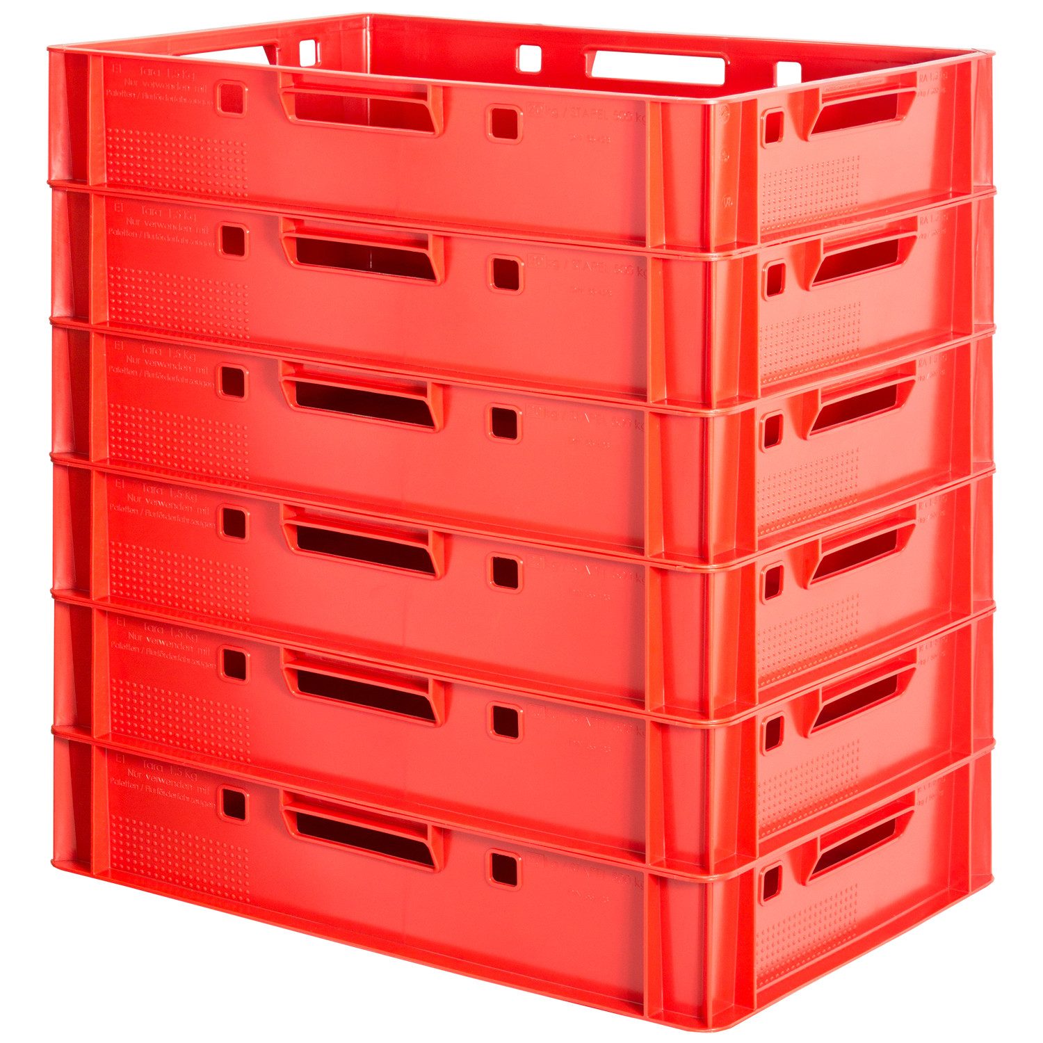 Kingpower Allzweckkiste 6x Fleischkiste Stapelkiste E1 Fleischerkiste Eurobox Metzgerkiste Rot