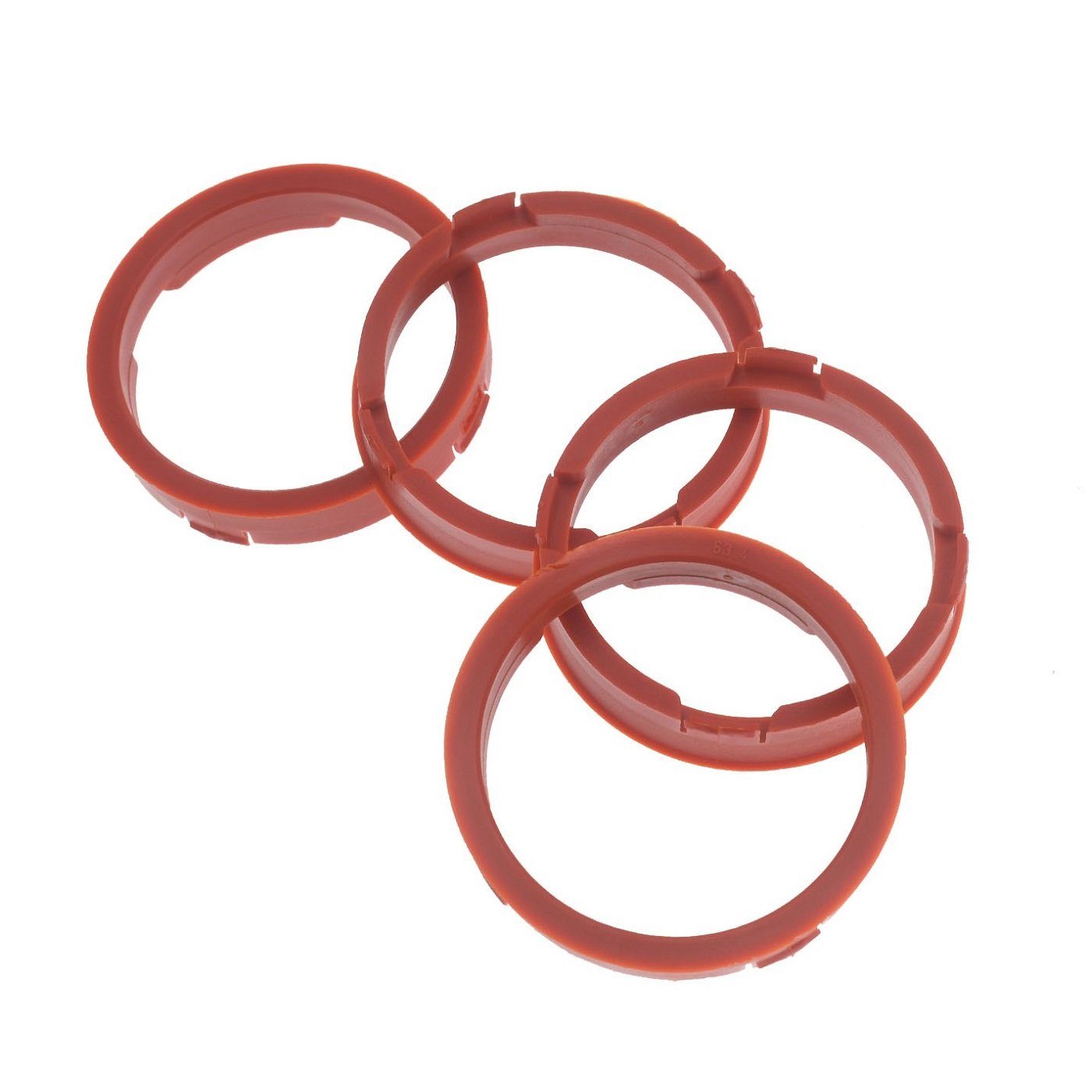 BRANDT AUTOMOTIVE Reifenstift 4X Zentrierringe rot Felgen Ringe Made in Germany, Maße: 73,1 x 63,4 mm