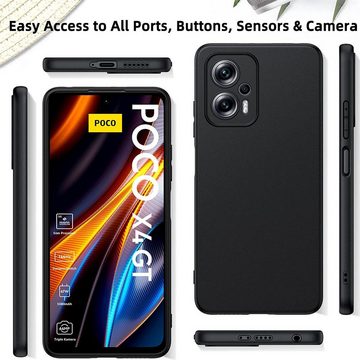 CoolGadget Handyhülle Black Series Handy Hülle für Xiaomi Poco X4 GT 6,6 Zoll, Edle Silikon Schlicht Robust Schutzhülle für Poco X4 GT Hülle