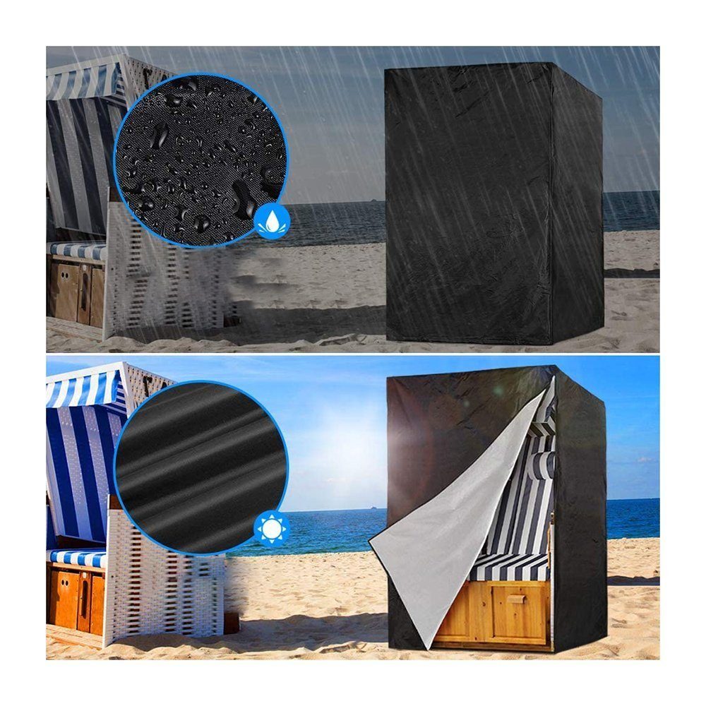 TUABUR Strandkorb-Schutzhülle Strandkorbbezug und wasserdichte x Strandkorbbezug 175 cm) 105 x (135