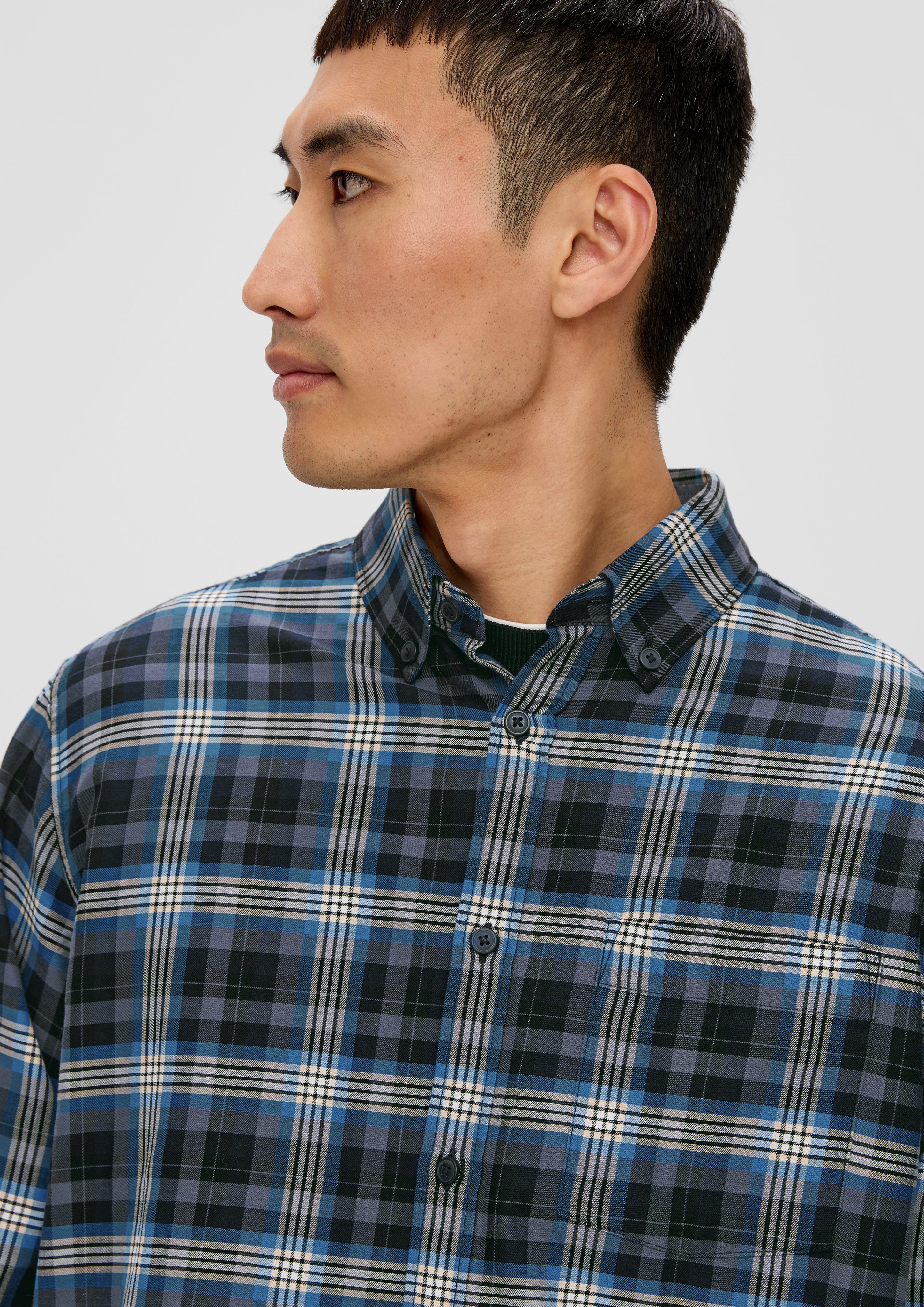 s.Oliver Langarmhemd Regular: Button Down-Hemd Tape günstig online kaufen