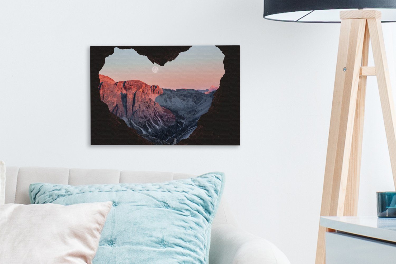 OneMillionCanvasses® Leinwandbild Sonnenuntergang von der Höhle aus, Leinwandbilder, cm St), Wandbild 30x20 Aufhängefertig, (1 Wanddeko