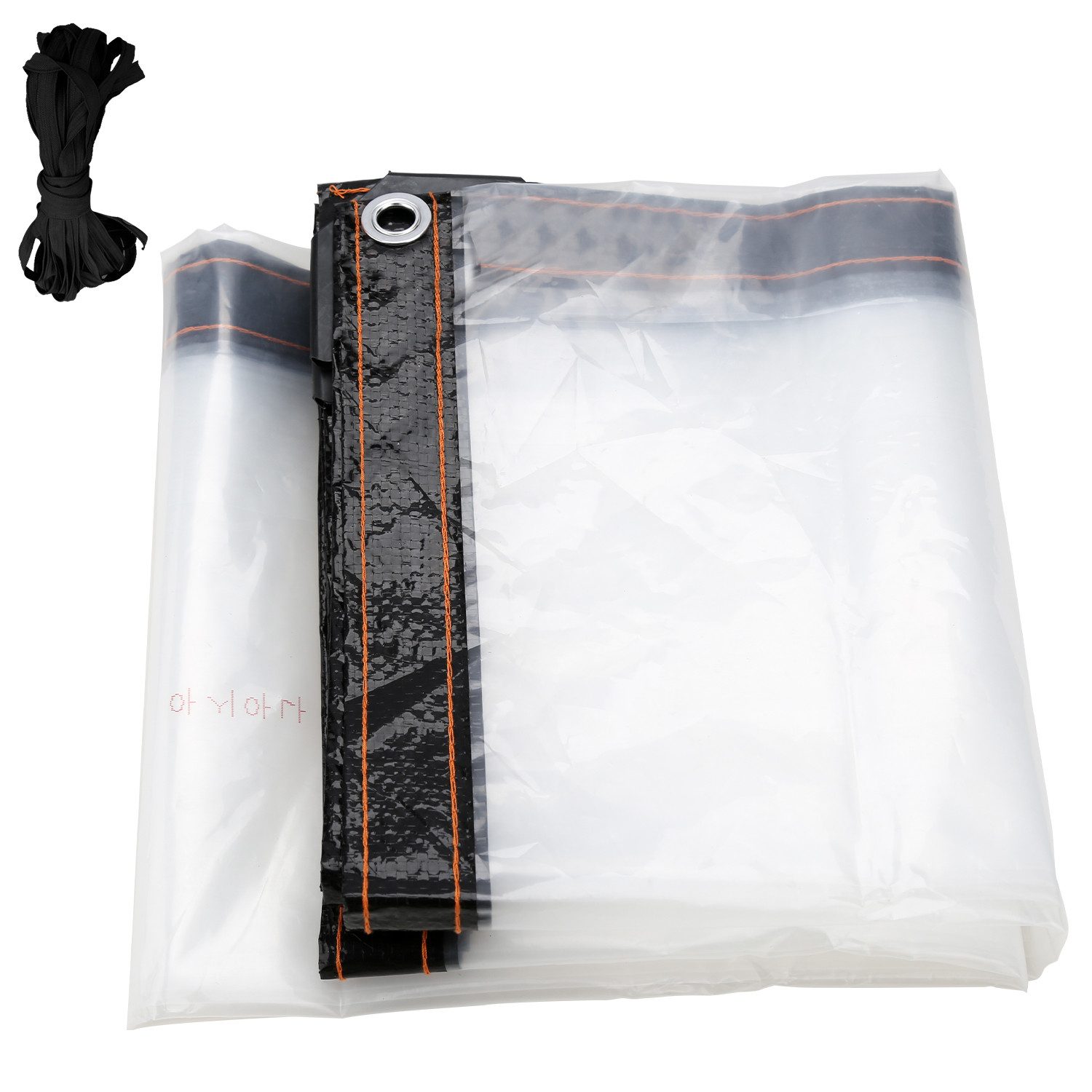 Clanmacy Schutzplane Wasserdichte Transparente Plane mit Ösen und Seil, Faltbar Abdeckplane