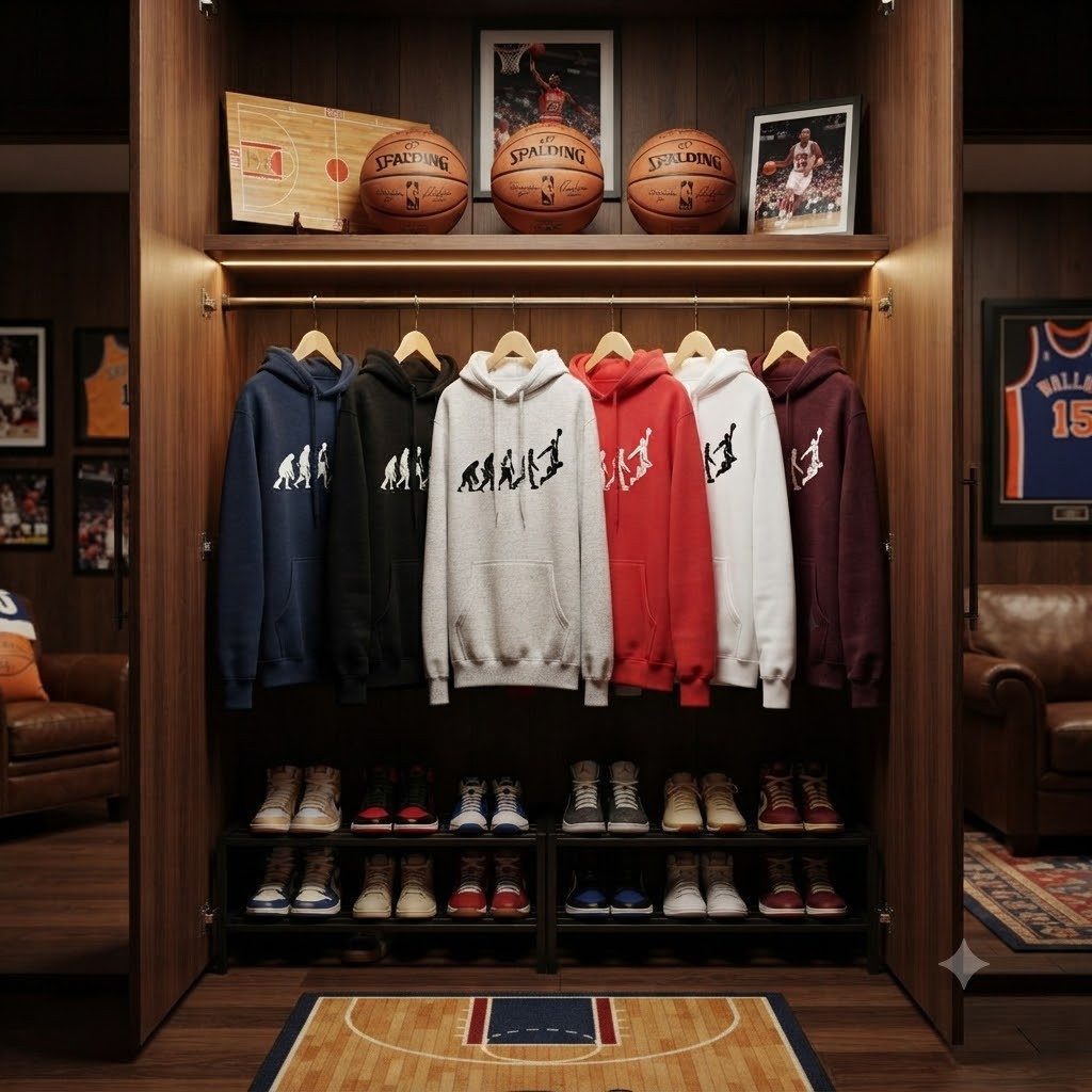 Blondie & Brownie Hoodie Evolution Basketball Herren Hoodie Print Freizeit Sport Motiv Design (Einzelstück, Einzelartikel) Evolution Basketball Dunk Hoodie Printmotiv