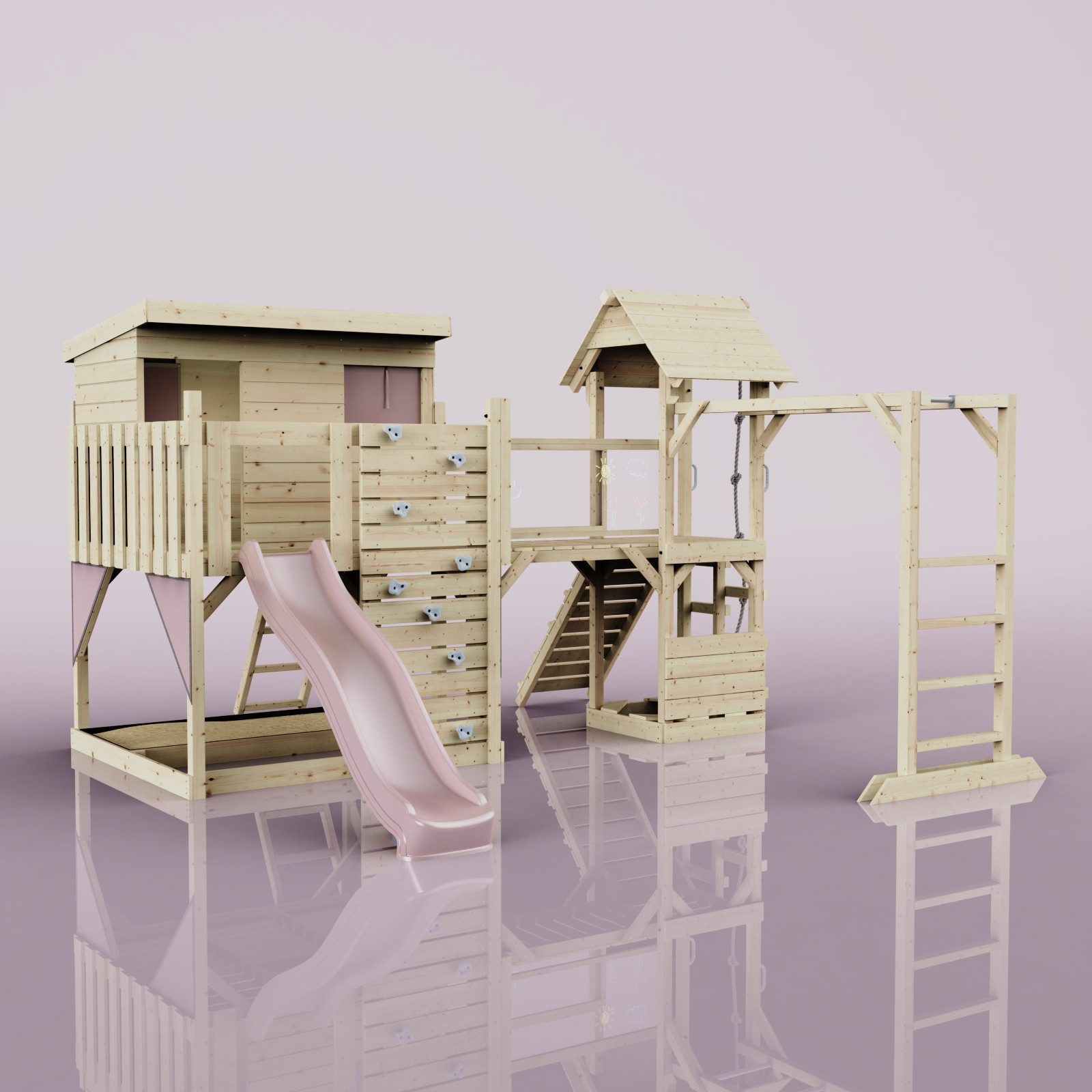 OutdoorToys Spielturm Isak, aus Holz mit Rutsche