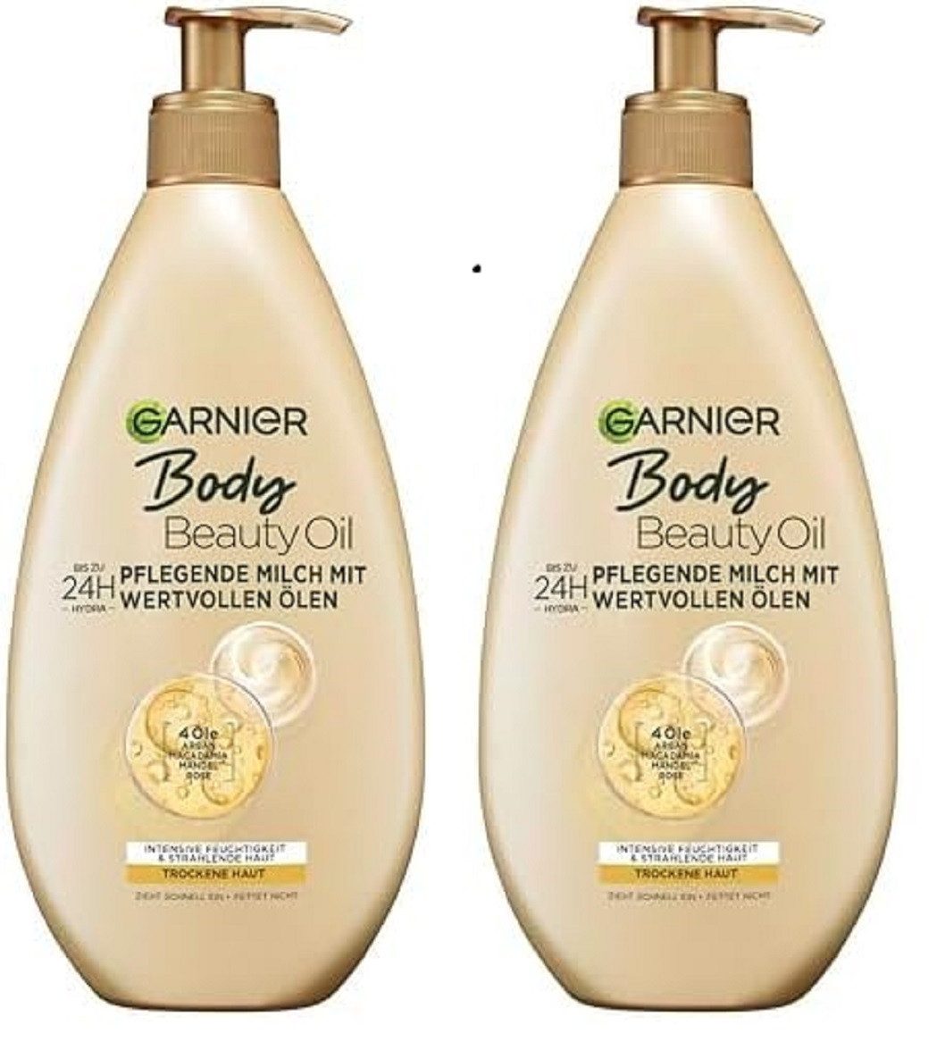 GARNIER Körpermilch Body Oil Beauty, nährende Öl Milch/Körper Öl mit 4 wertvollen Ölen, 2-tlg.