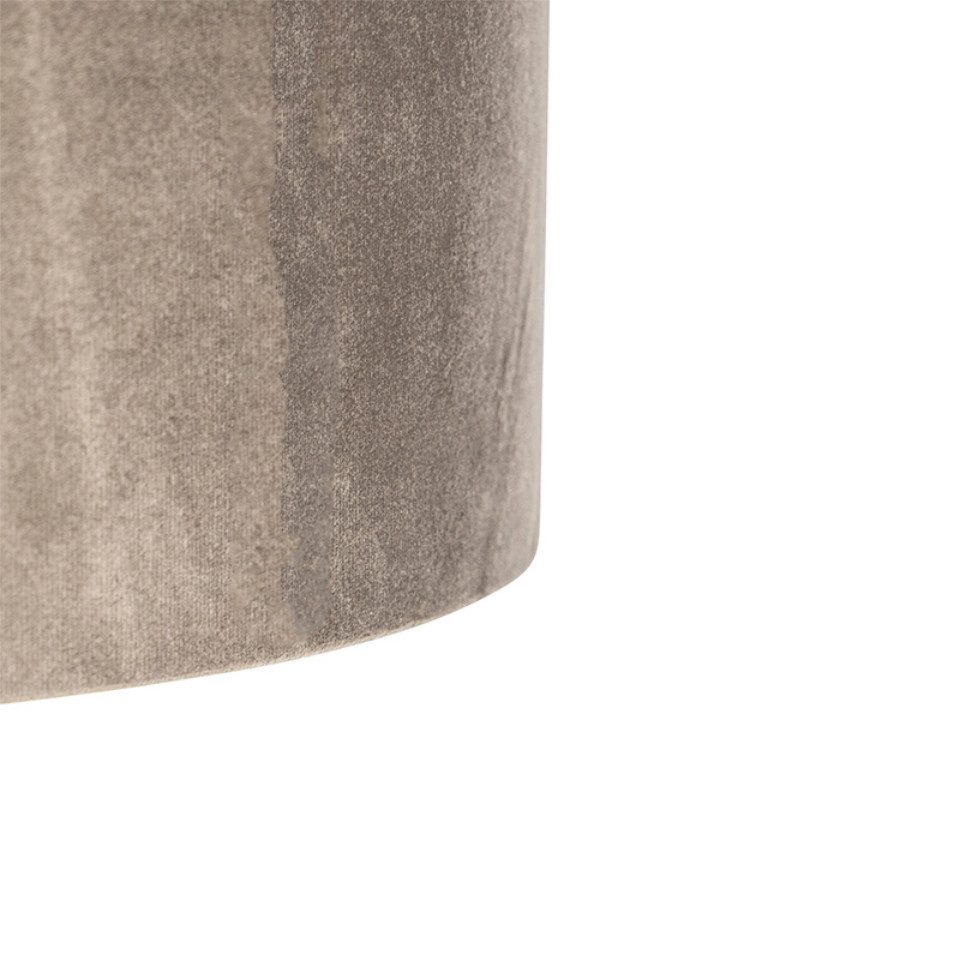 Qazqa Pendelleuchte Blitz, ohne Leuchtmittel, Warmweiß, QAZQA Hängeleuchte, e27, Taupe, Textil, country-rustic