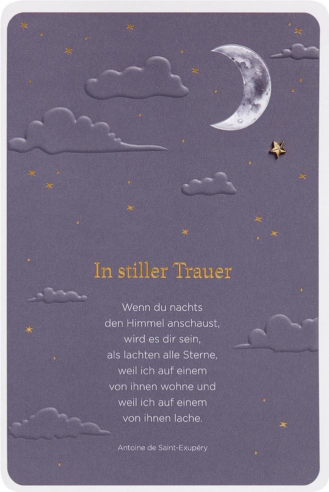 Perleberg Grußkarten Trauer - Beileid - Kondolenz - Finest Collection Karte mit