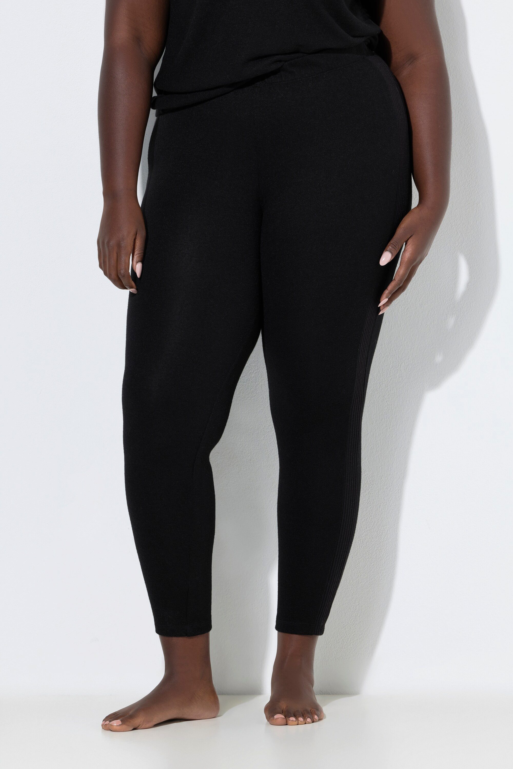 Ulla Popken Homewearhose Loungewear-Leggings Seitenstreifen Elastikbund