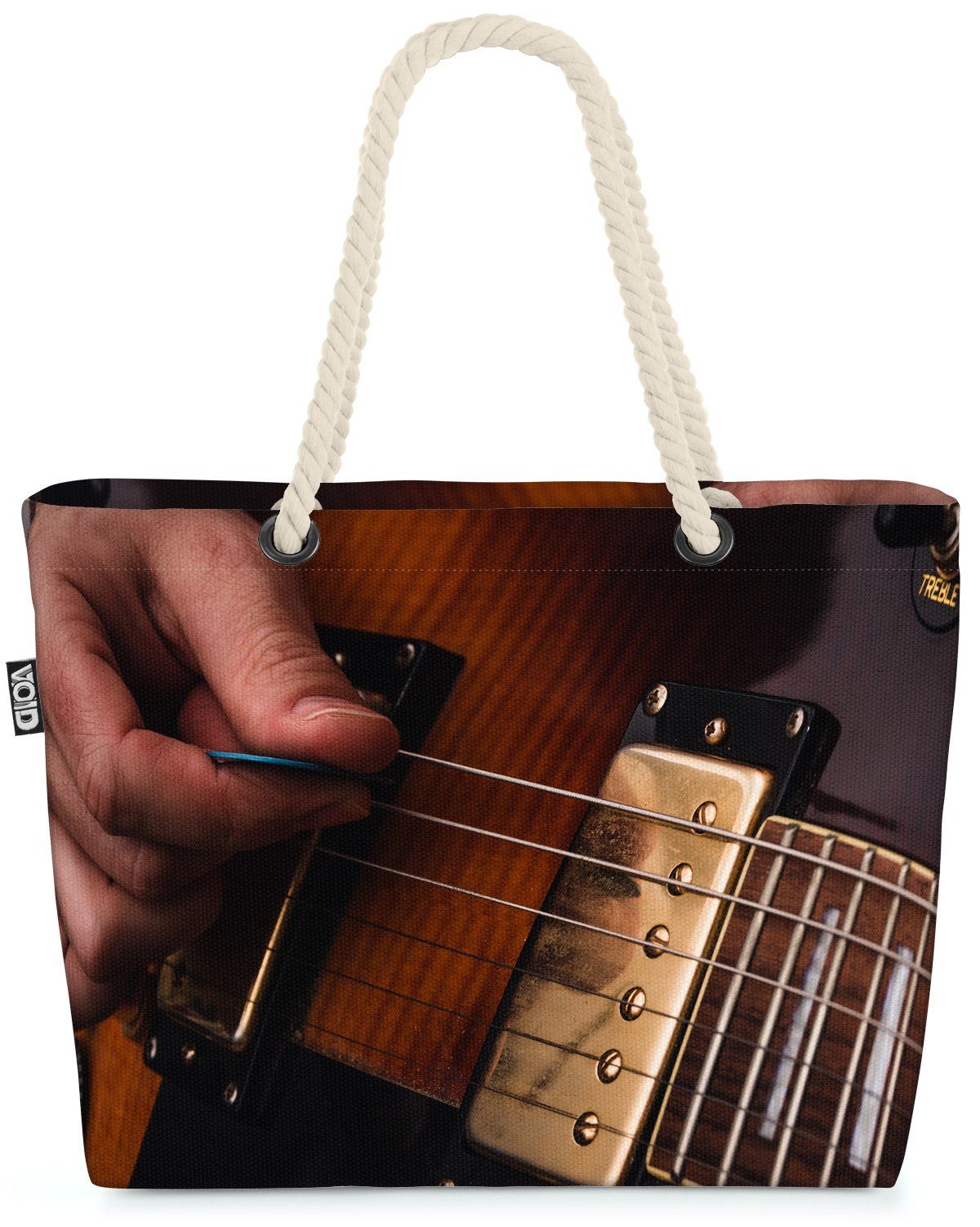 VOID Strandtasche (1-tlg), Gitarre zupfen Band saite gitarre schnur instrumente fels musik musik