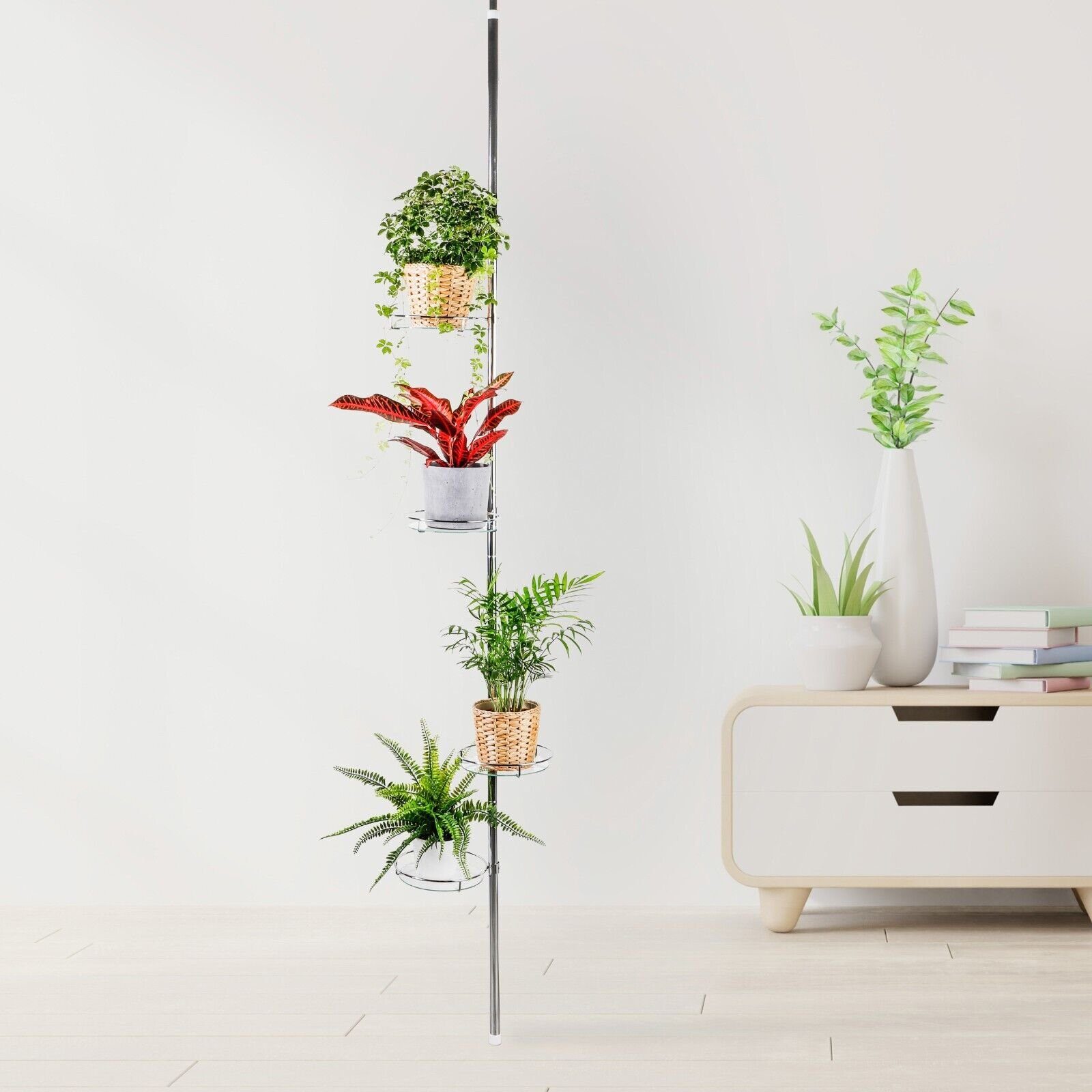 Meinposten Blumenständer Teleskop-Blumenregal Pflanztreppe Blumentreppe Regal Pflanzenregal, Ohne Bohren – Bild 5 von 5