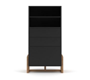 Domando Highboard Highboard Anzio, Breite 64cm, Push-to-open-System, Gestell aus Buche