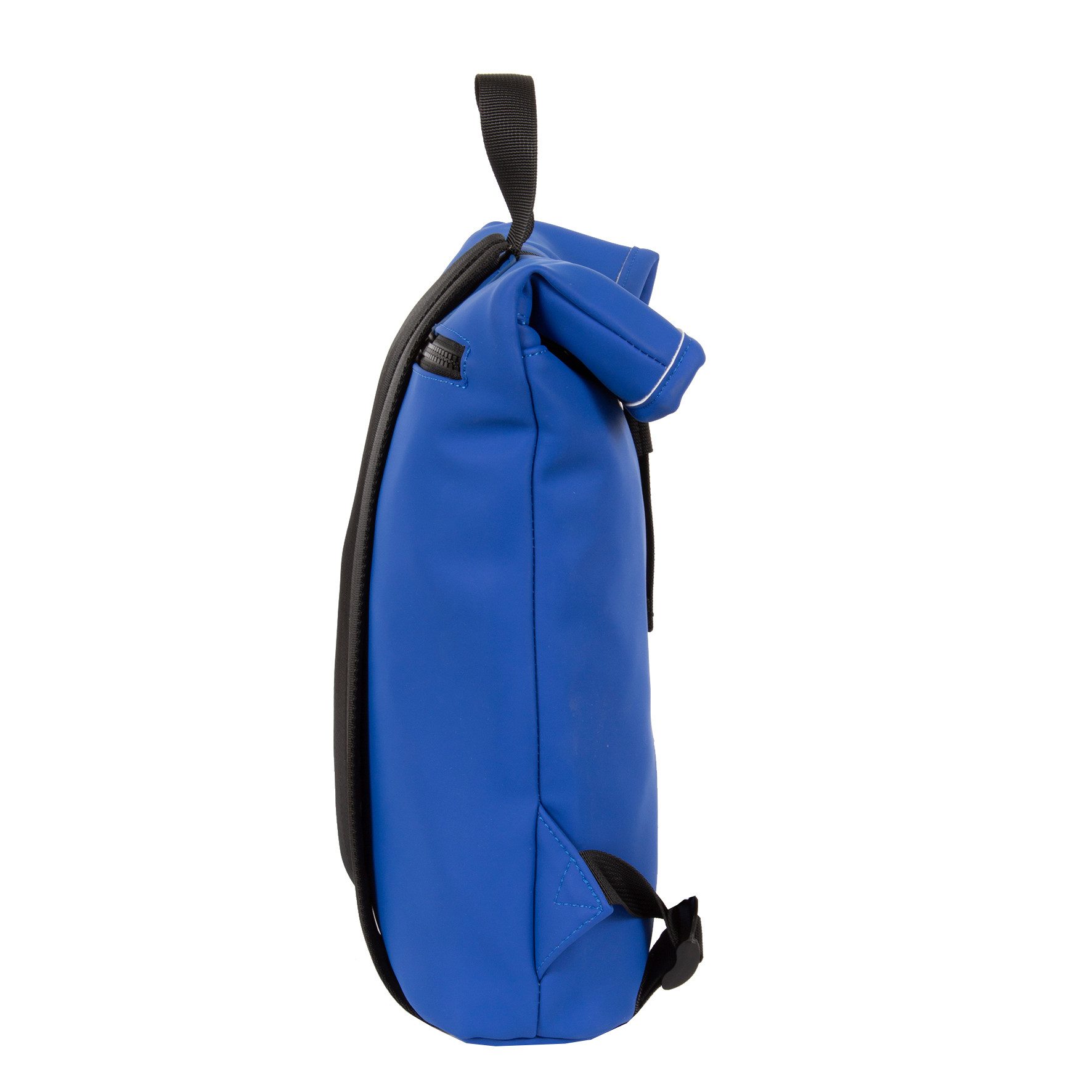 NEW REBELS Cityrucksack kleiner Roll Up RollTop Kurier Rucksack Mart Los Angeles, wasserabweisendes Planenmaterial, royal blue