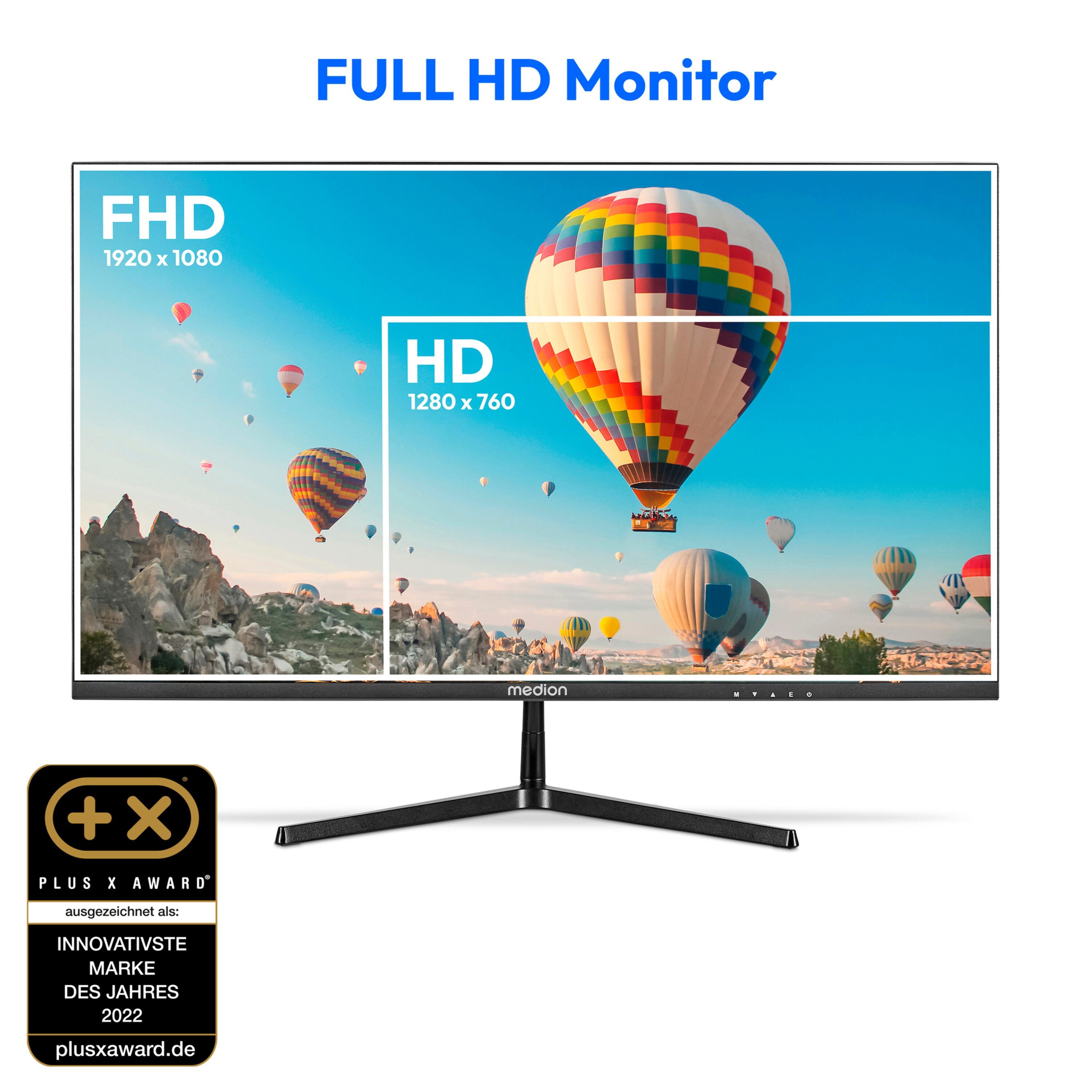 Medion® Widescreen Monitor MEDION® AKOYA® P52726 (MD 20154) Gaming-Monitor (68.6 cm/27 ", 1920x1080 px, 1080p Full HD, 14 ms Reaktionszeit, Full-HD Display, P52726)