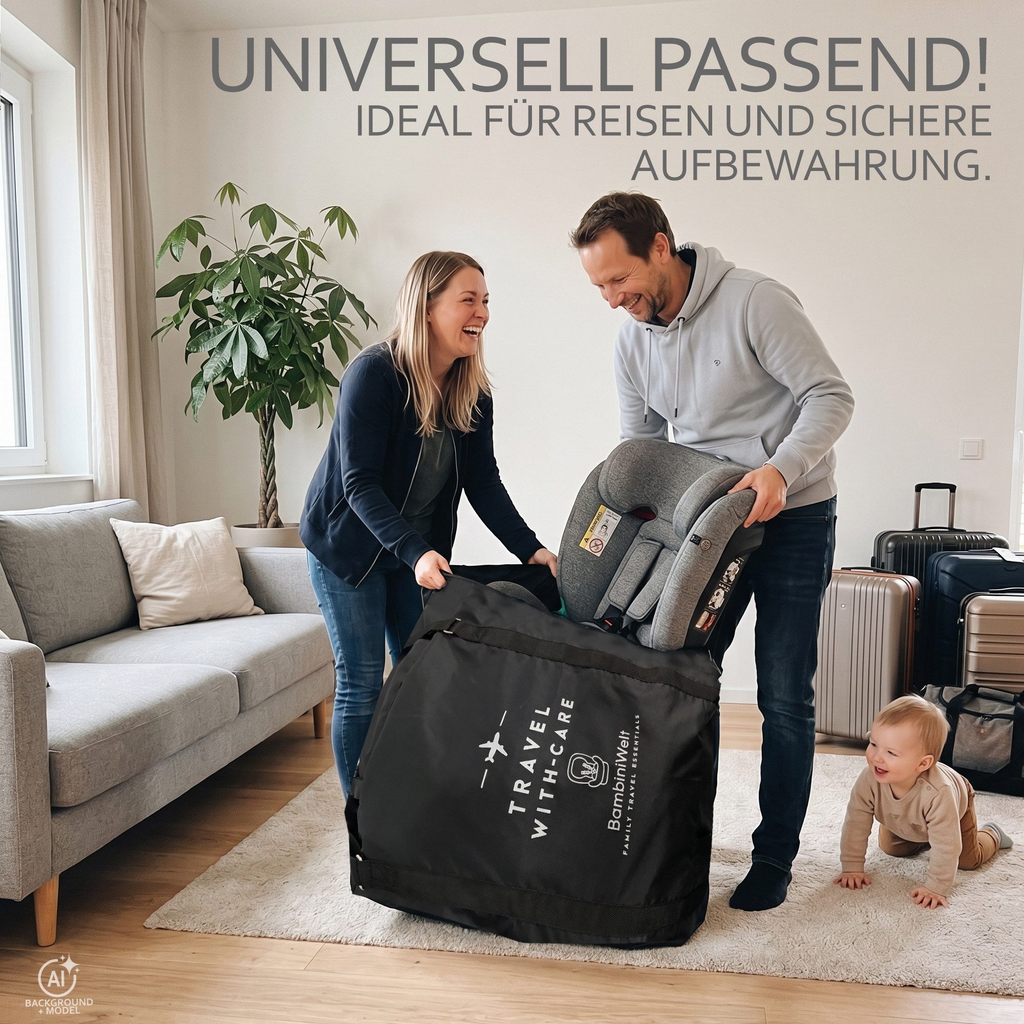 BambiniWelt by Rafael K. Kinderwagen-Transporttasche Kinderautositz Transporttasche Universal Schutzhülle – Bild 2 von 5
