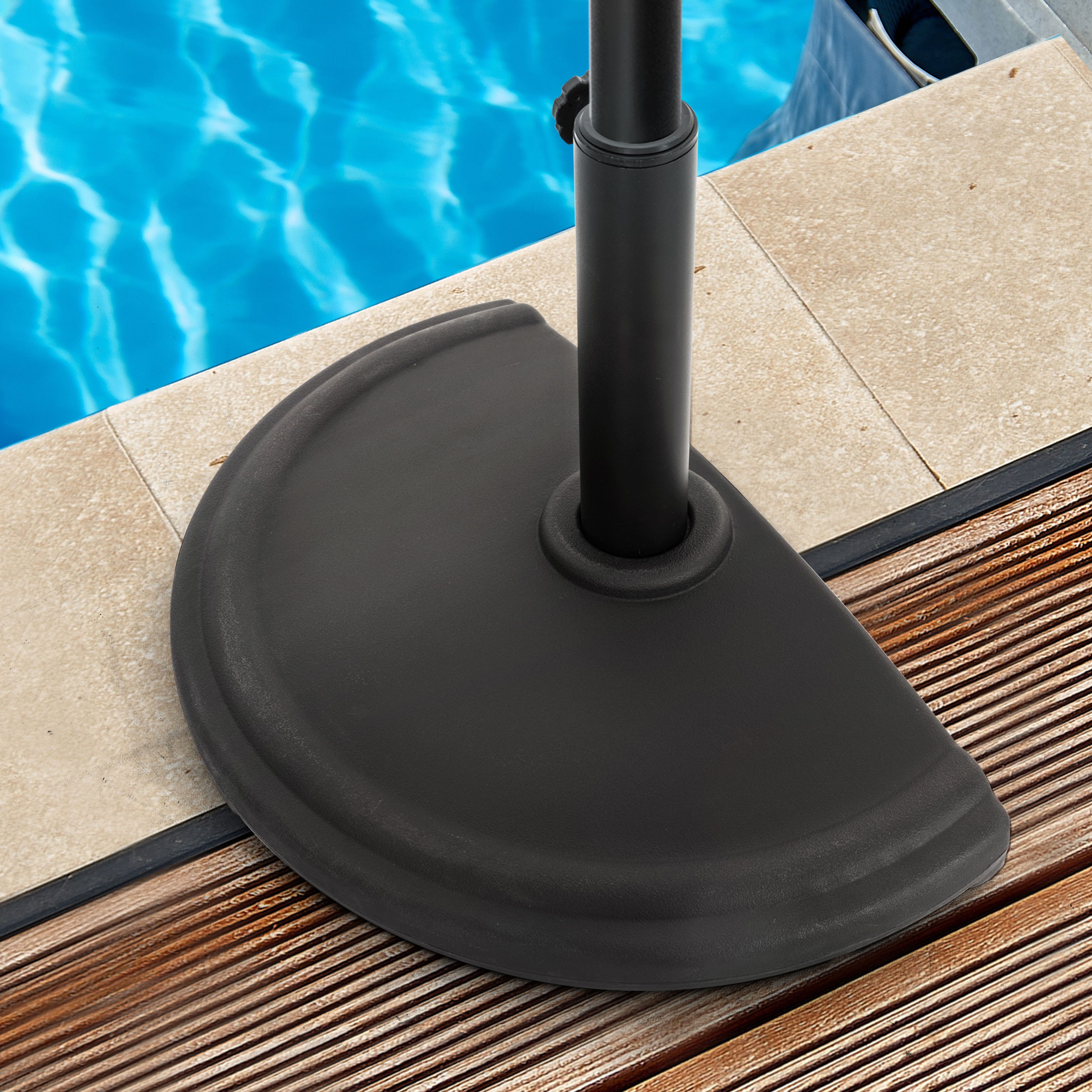Avestar Schirmständer Sonnenschirmständer, Terrassenschirmständer schwarz (1 St), halbrund Ø 49 cm