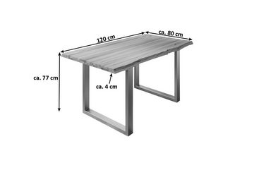 Junado® Baumkantentisch Gregor, Wildbuche Massivholz 40mm natürliche Baumkante