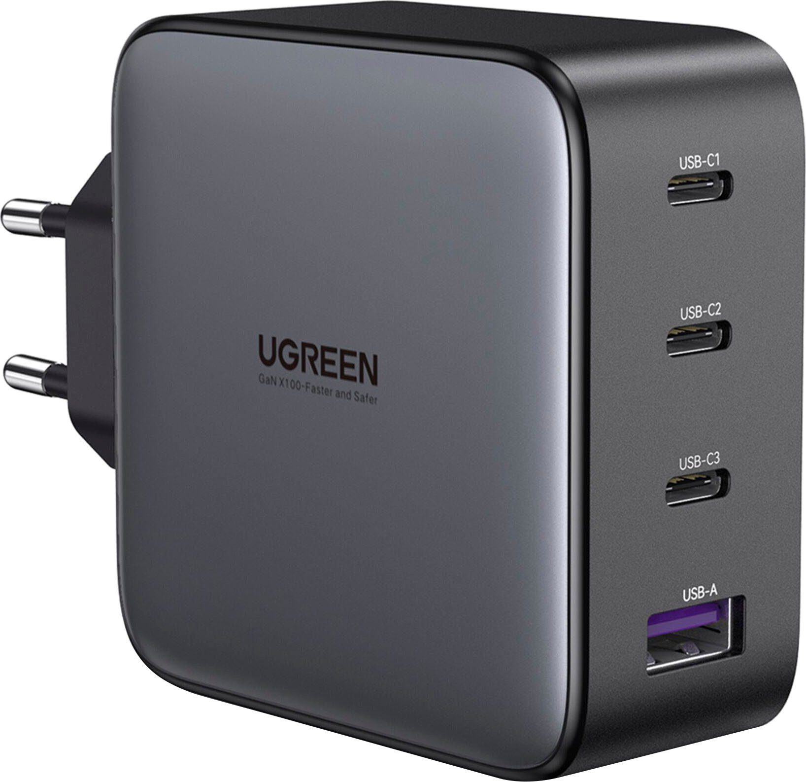 UGREEN USB-A+3xUSB-C 100W GaN EU Tech Fast Wall USB-Ladegerät ...