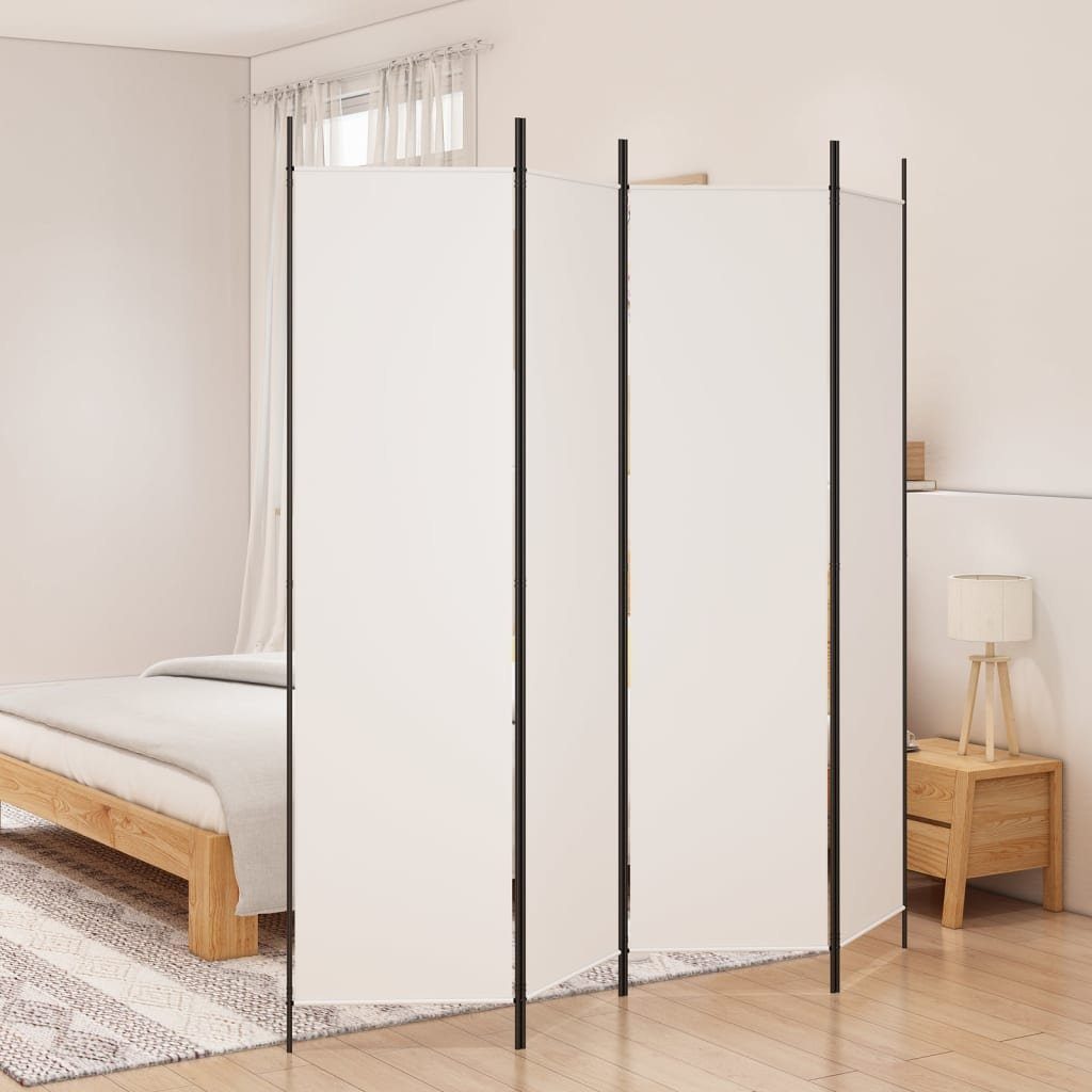 furnicato Raumteiler Paravent Weiß 200 x 200 cm mit 4 Paneelen, 1-tlg. günstig online kaufen