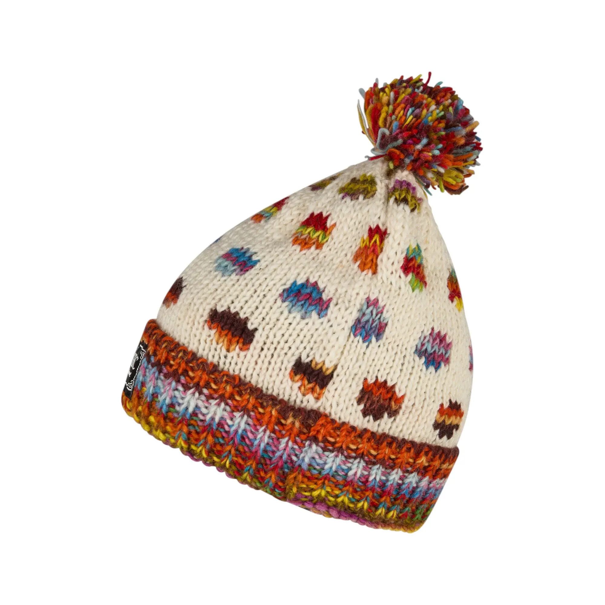 THC Natural Line Bommelmütze THC Schafwoll Pudelmütze 840 gepunktet (1 Stück, 1-St., 1 Stück) Innenfutter: Fleece