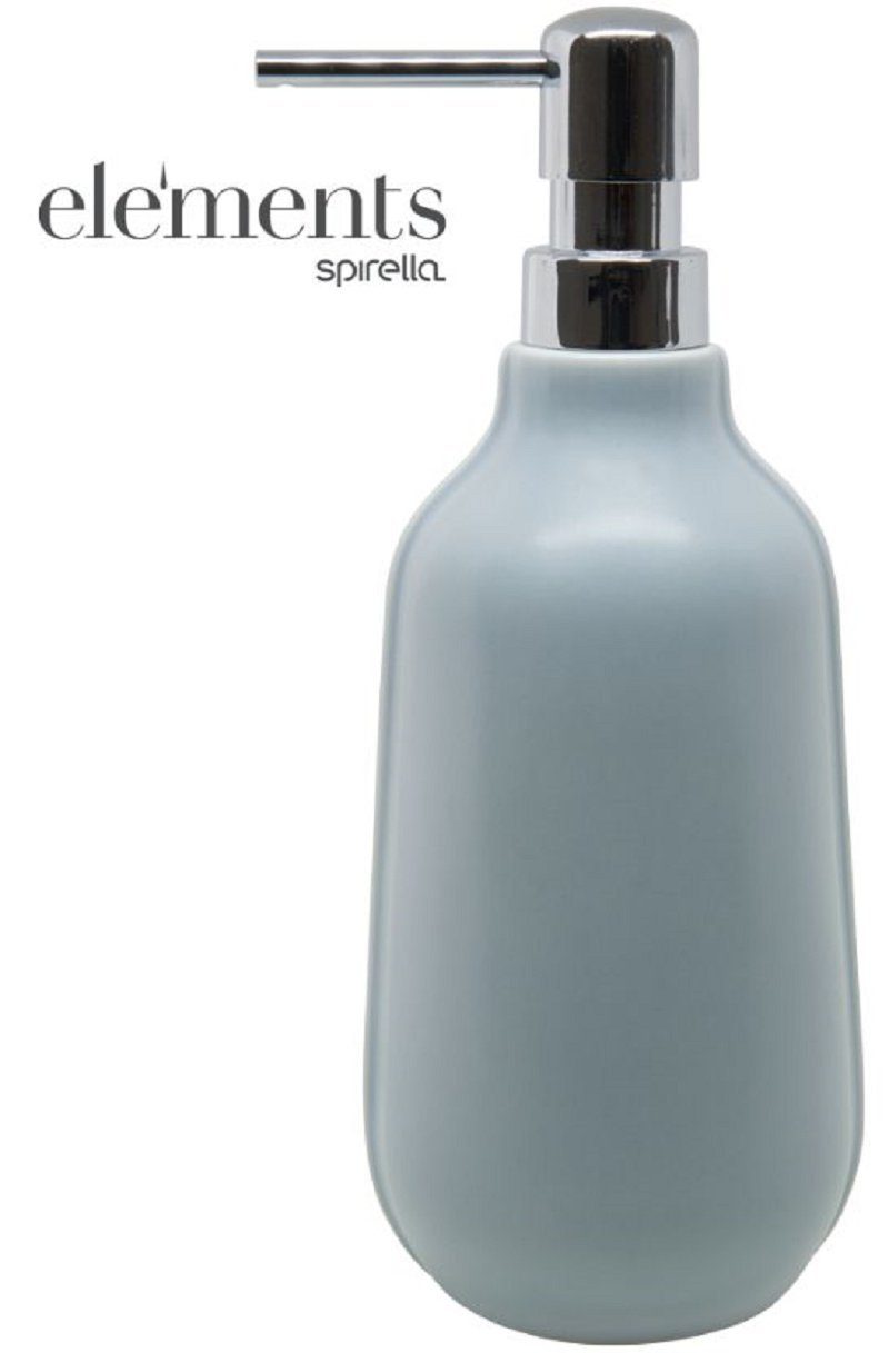 spirella Seifenspender Elements SENSE, Hochwertiger Premium Seifenspender - spirella® Elements, Keramik Made in Portugal, Edelstahl matt brushed, 500 ml, individuelle Ästhetik, fog blau. € 39,95