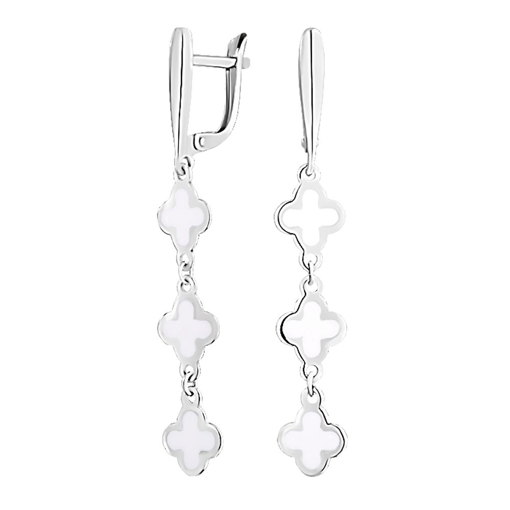 Secretforyou Creolen-Set Ohrringe Hänger Kreolen 925 Silber Emaille Echtschmuck, 925 Sterling Silber