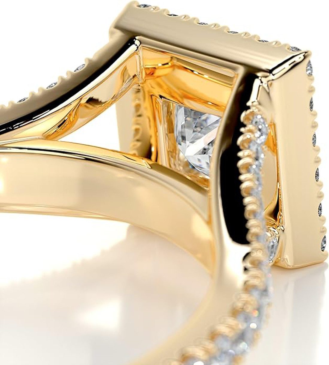 Jumpeak Verlobungsring Verlobungsring,D,VS1,2EX,Labordiamant 1ct,Promise ring,Ring gold, Hochzeitsgeschenk,Liebes geschenk für sie,Geschenk zum Hochzeitstag