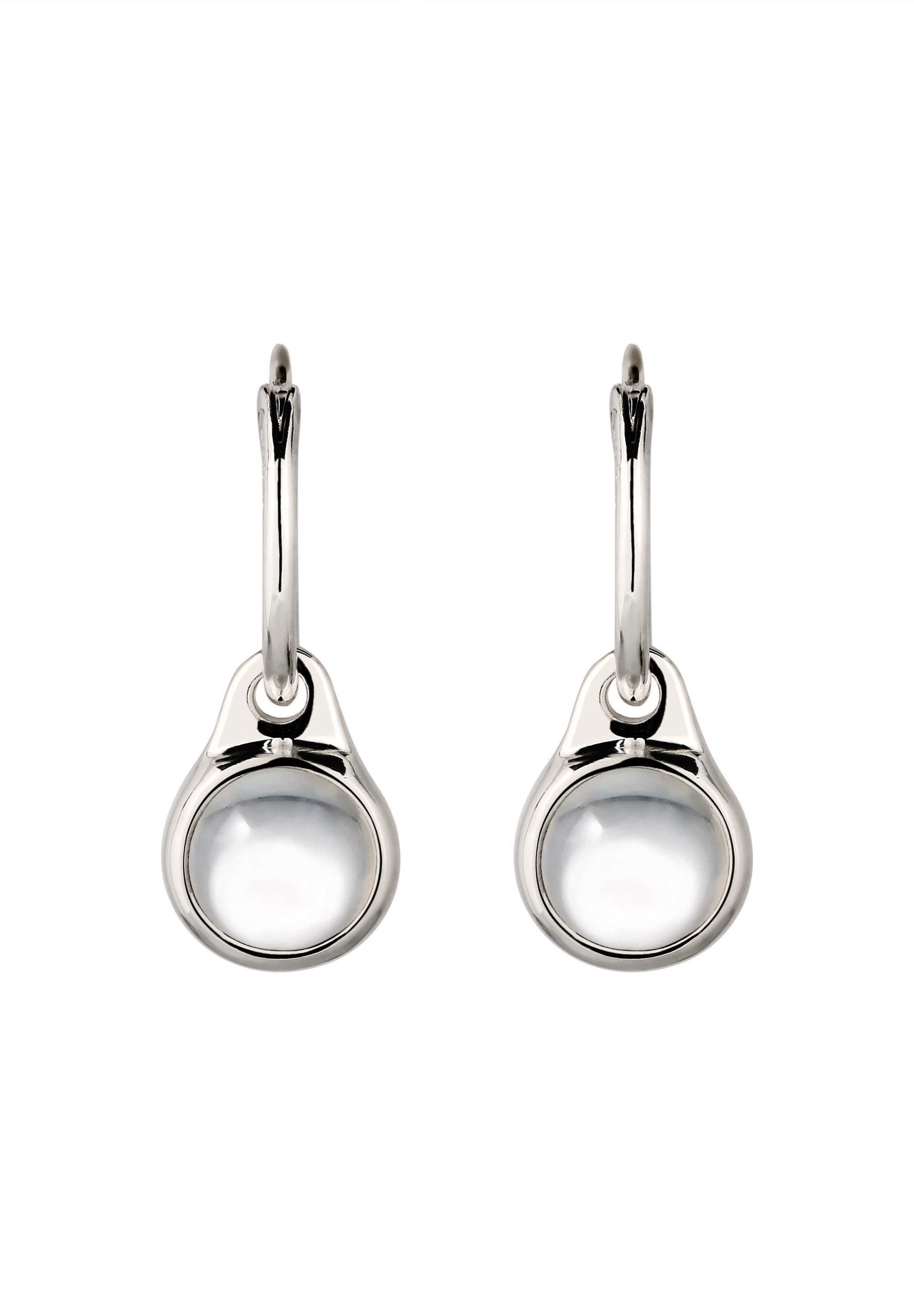 Elli Paar Creolen Creole Rock Crystal Transparent 925 Sterling Silber