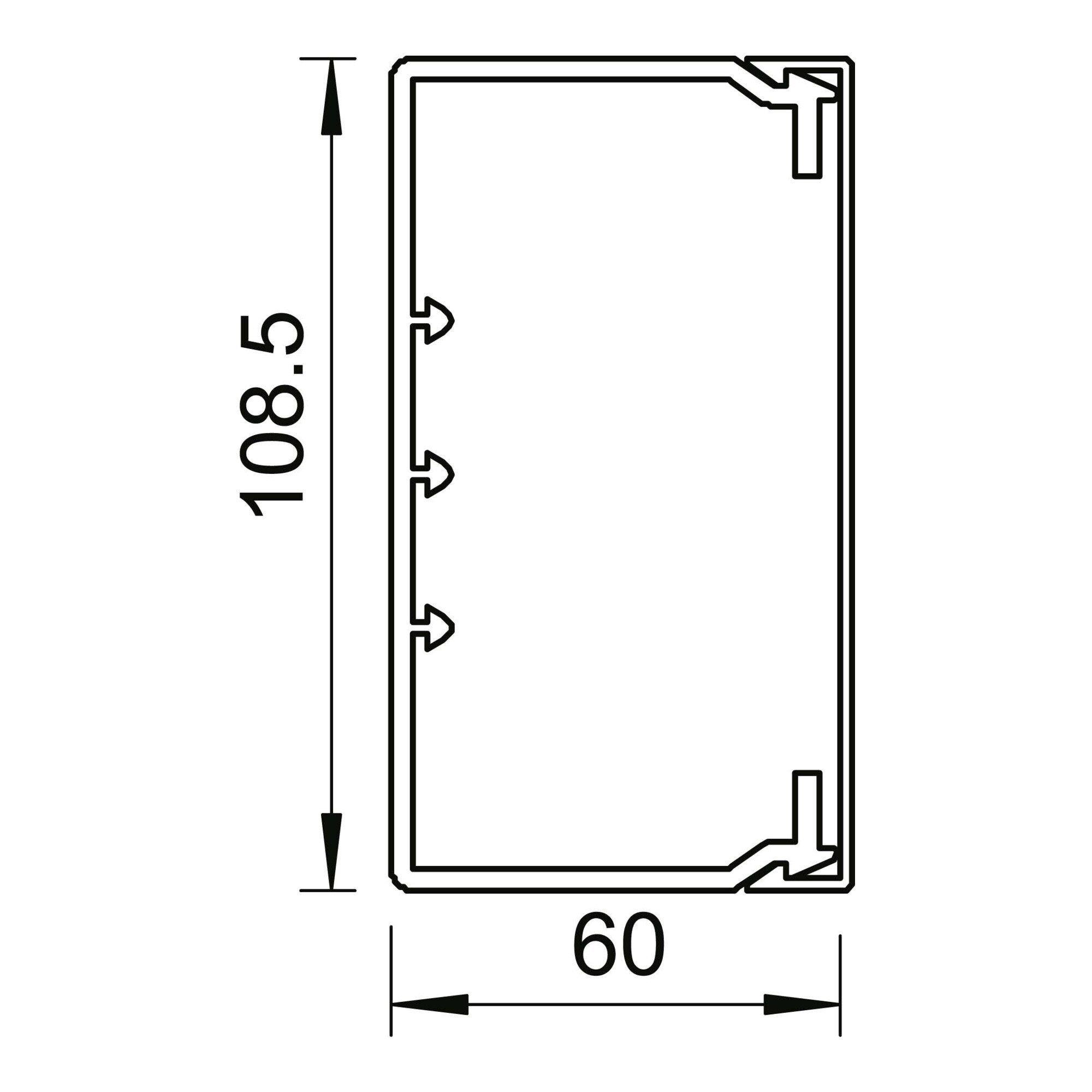 OBO BETTERMANN Kabelführung OBO Bettermann Vertr Wand+Deckenkanal m.Obert. 60x110mm PVC sgr WDK601