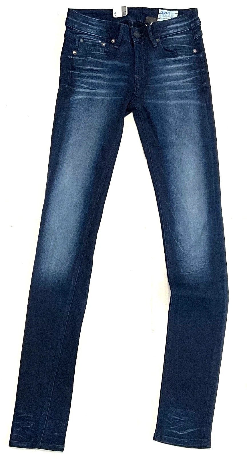 G-STAR 5-Pocket-Jeans G-Star Damen Jeans, G-Star 3301 Contour Skinny Slander Blue Jeans. Modern, Stretch, Taschen